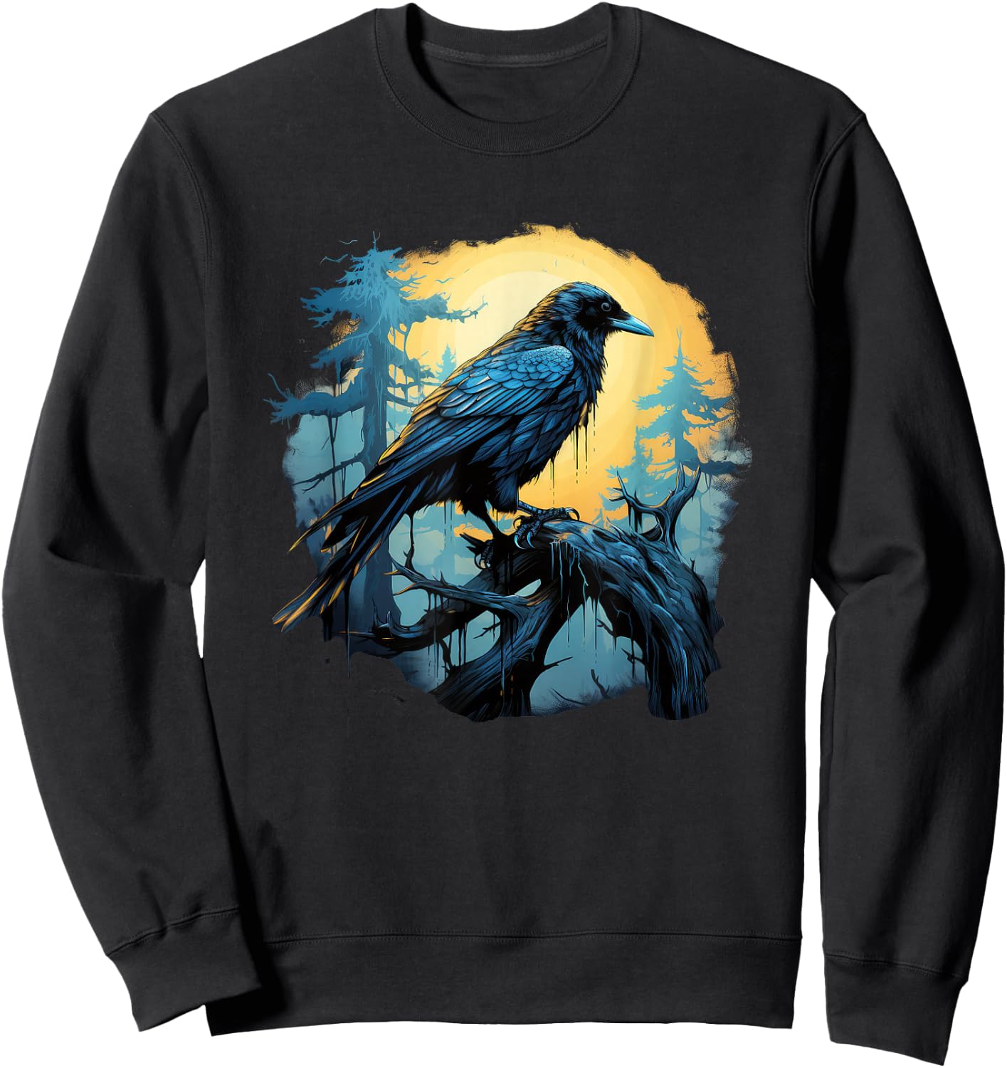 Captivating Raven Odin Myth Enshrouded in Nordic Lore Sweatshirt - Sweatshirt | Black