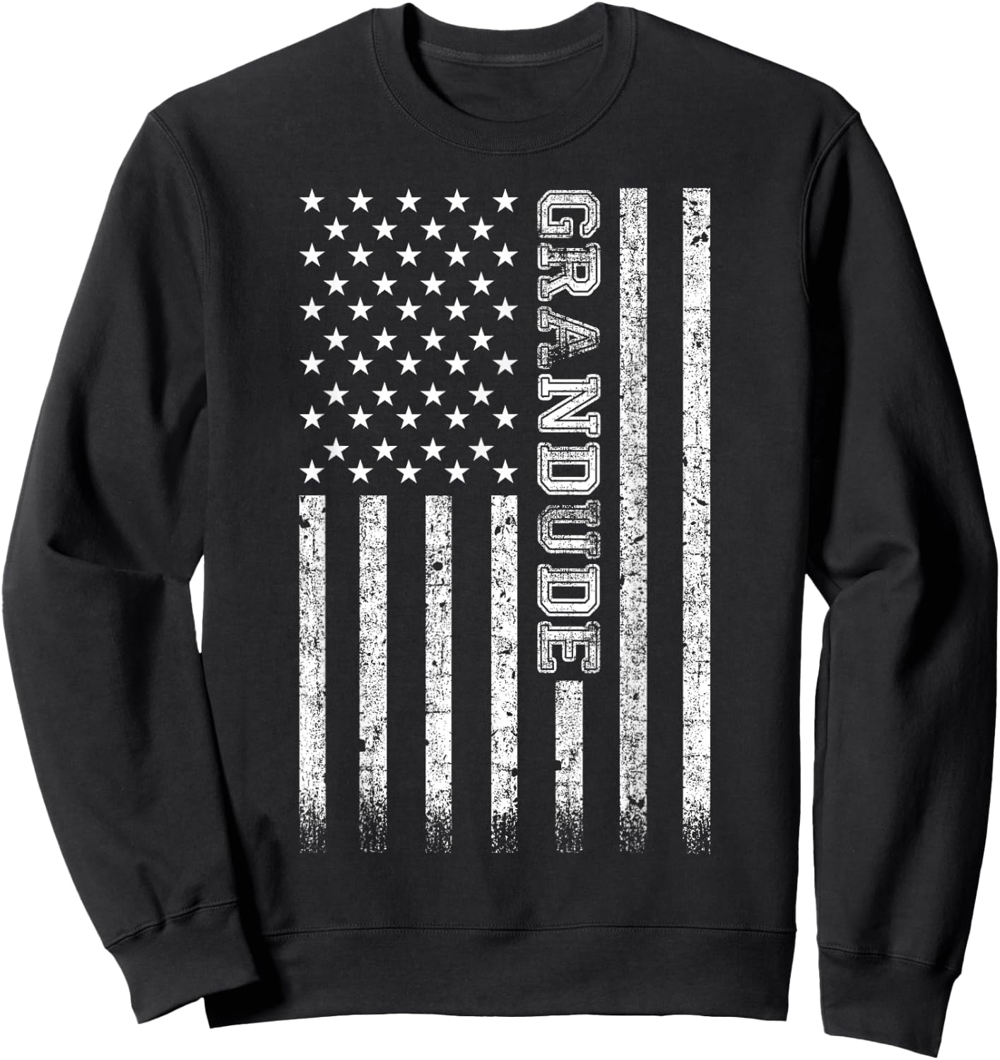 Grandude American Flag Sweatshirt - Sweatshirt | Black