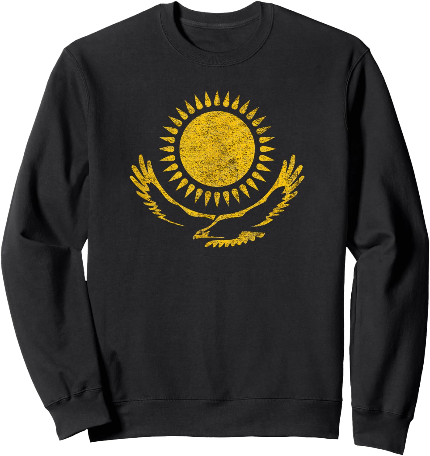 Kazakhstan National Flag Eagle and Sun Almaty Astana Sweatshirt - Sweatshirt | Black