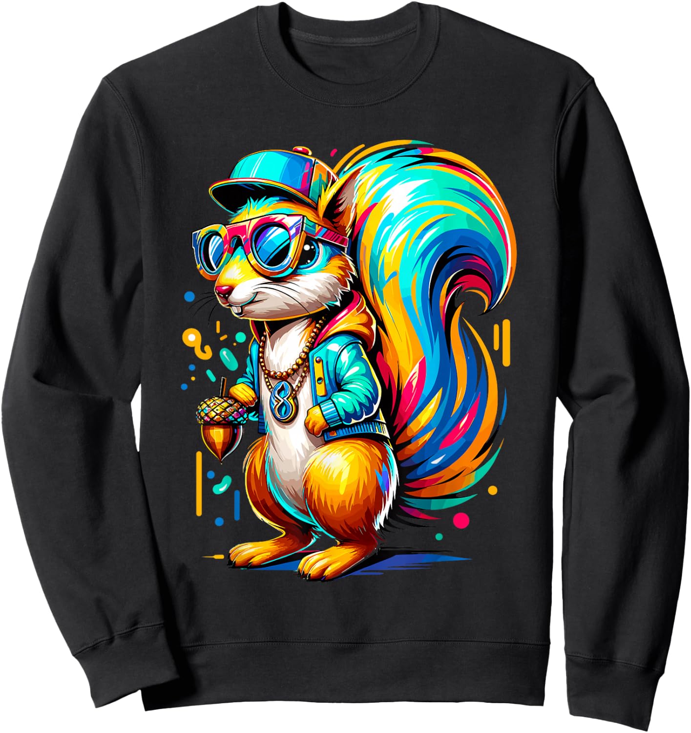 Urban Graffiti Squirrel Lover Stuff Street Art Squirrel Sweatshirt - Sweatshirt | Black