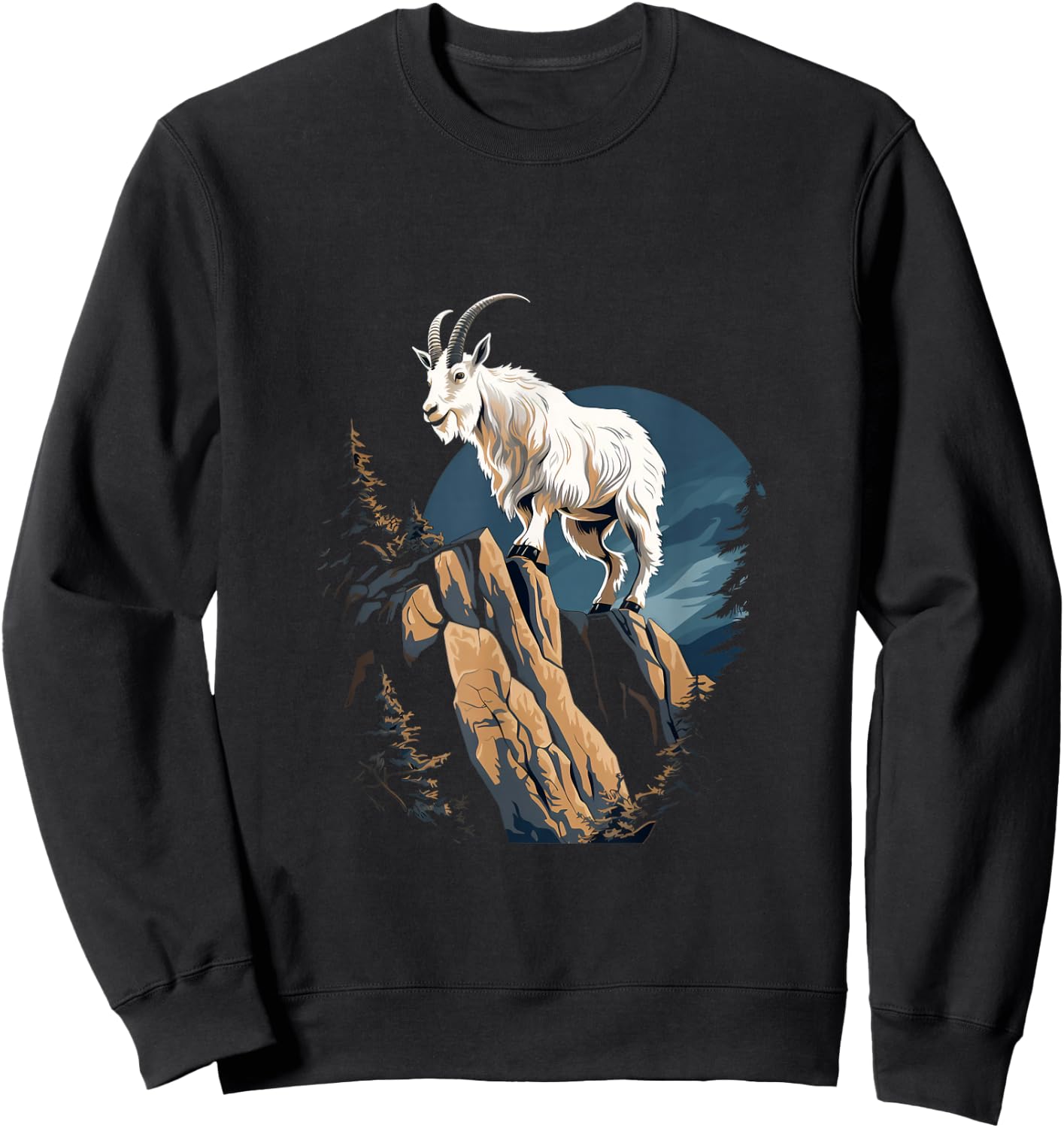 Mountain Goat Climbing Animal Mountaineering Sweatshirt - Sweatshirt | Black