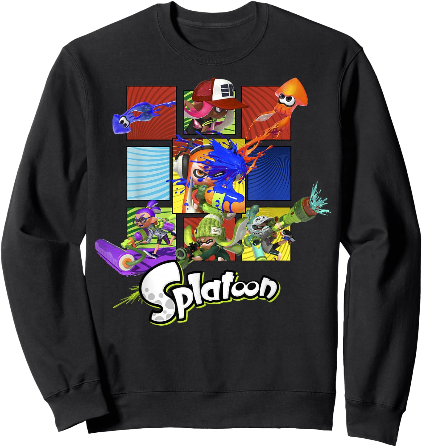 Nintendo Splatoon Inklings in Action Boxes Graphic Sweatshirt - Sweatshirt | Black