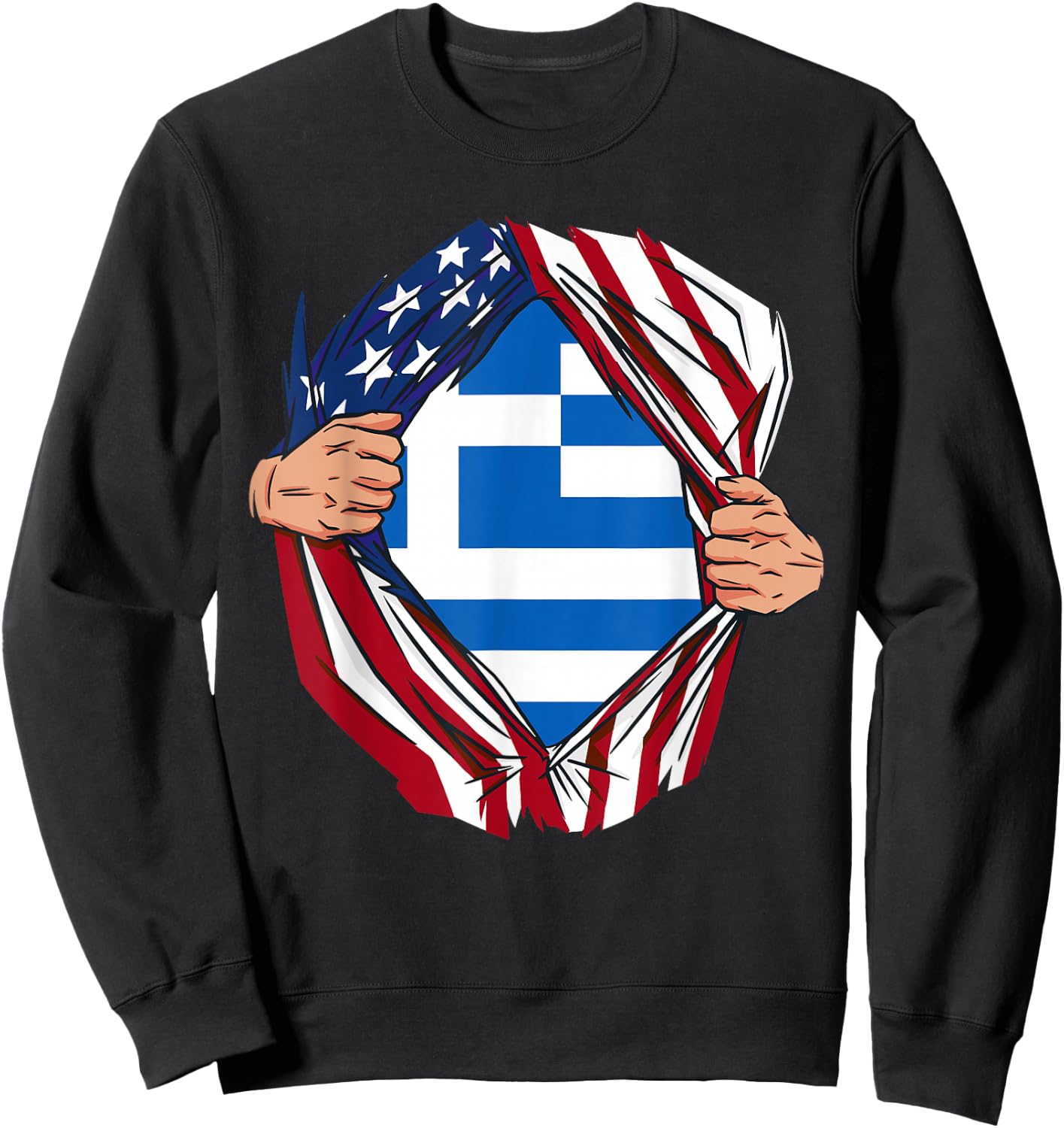 USA American Grown Greek Roots Sweatshirt - Sweatshirt | Black