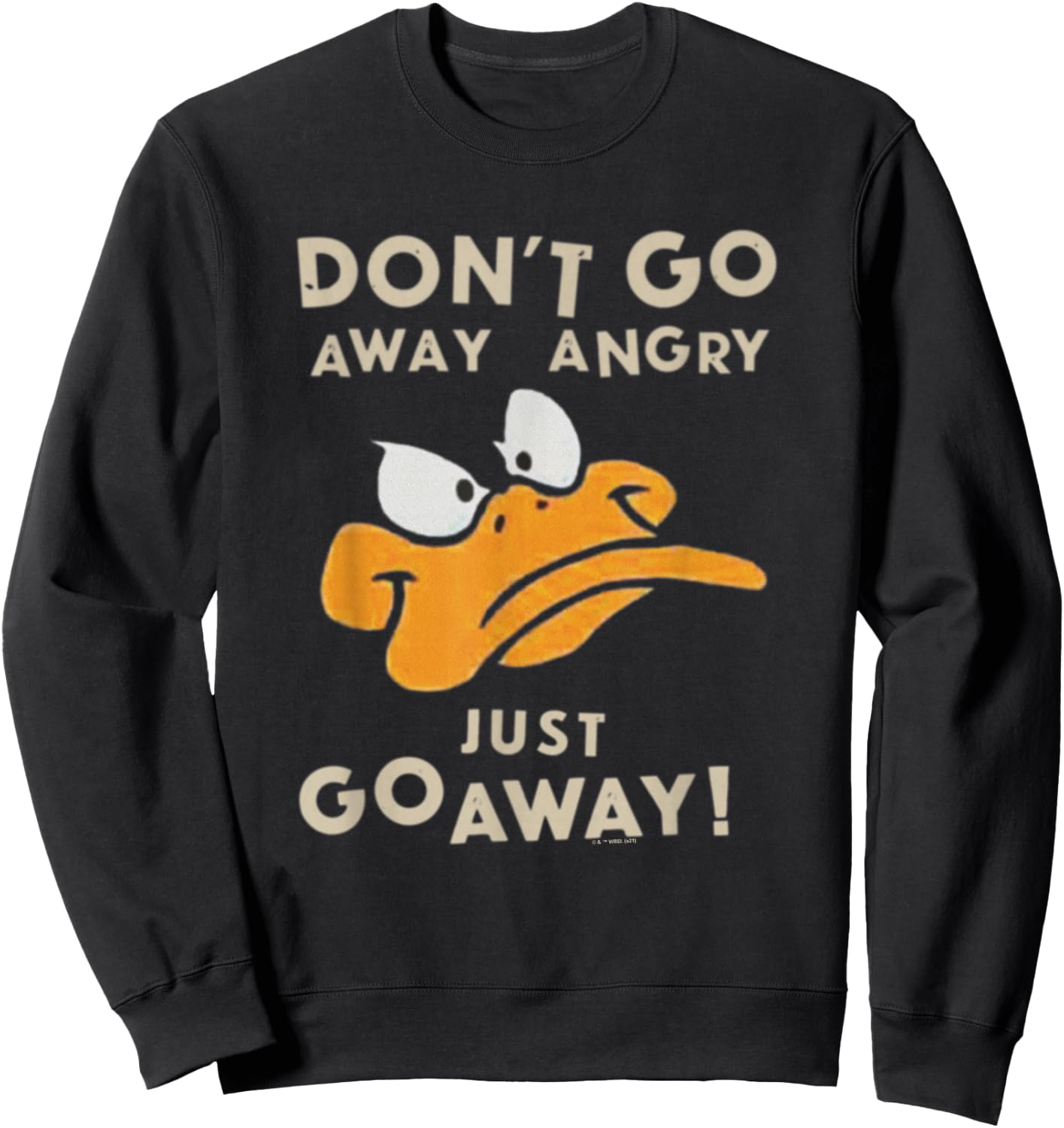 Looney Tunes Daffy Duck Just Go Away Sweatshirt - Sweatshirt | Black