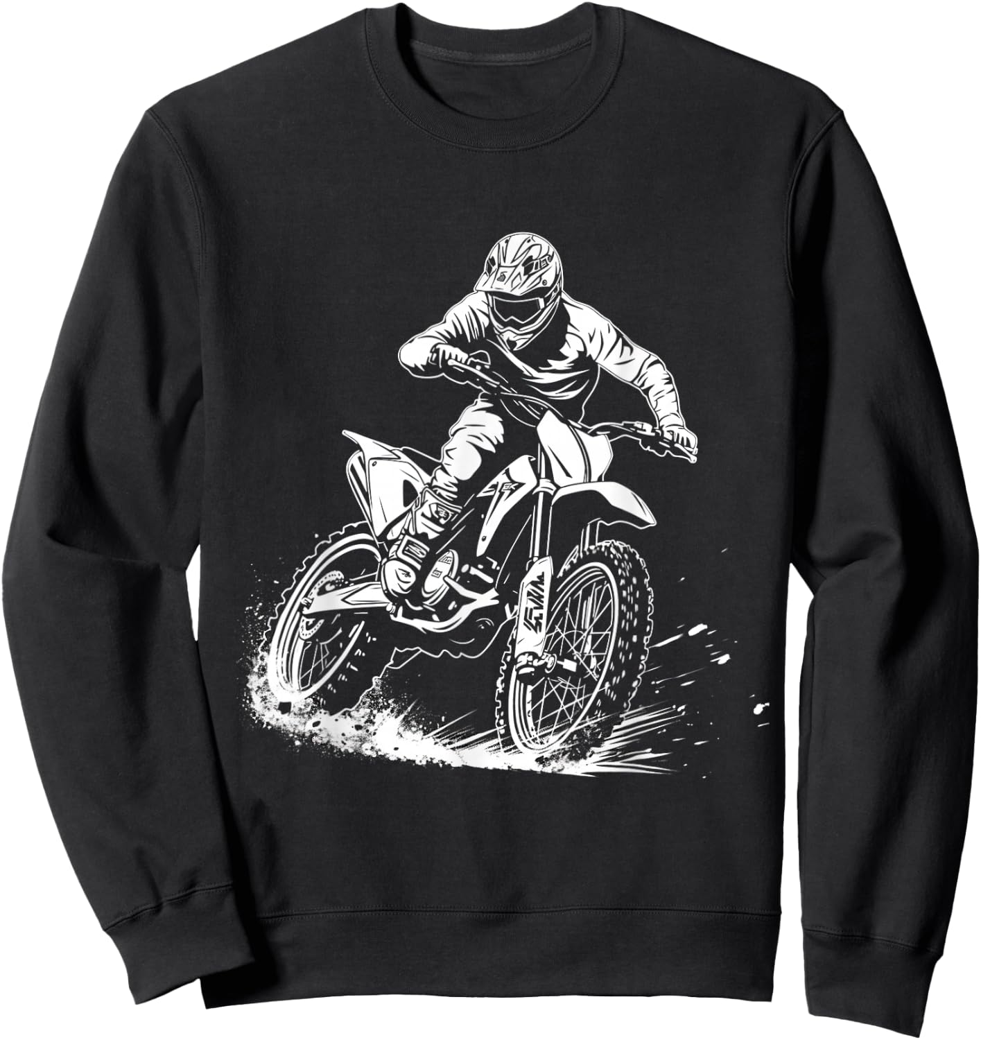 dirt bike schwarz weiß motocross motorrad Design für Jungen Sweatshirt - Sweatshirt | Black