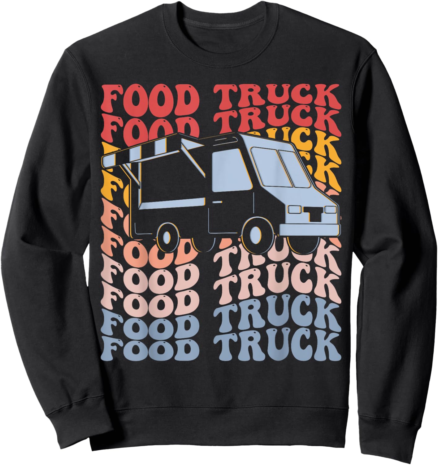 Food Truck Groovy Sweatshirt - Sweatshirt | Black