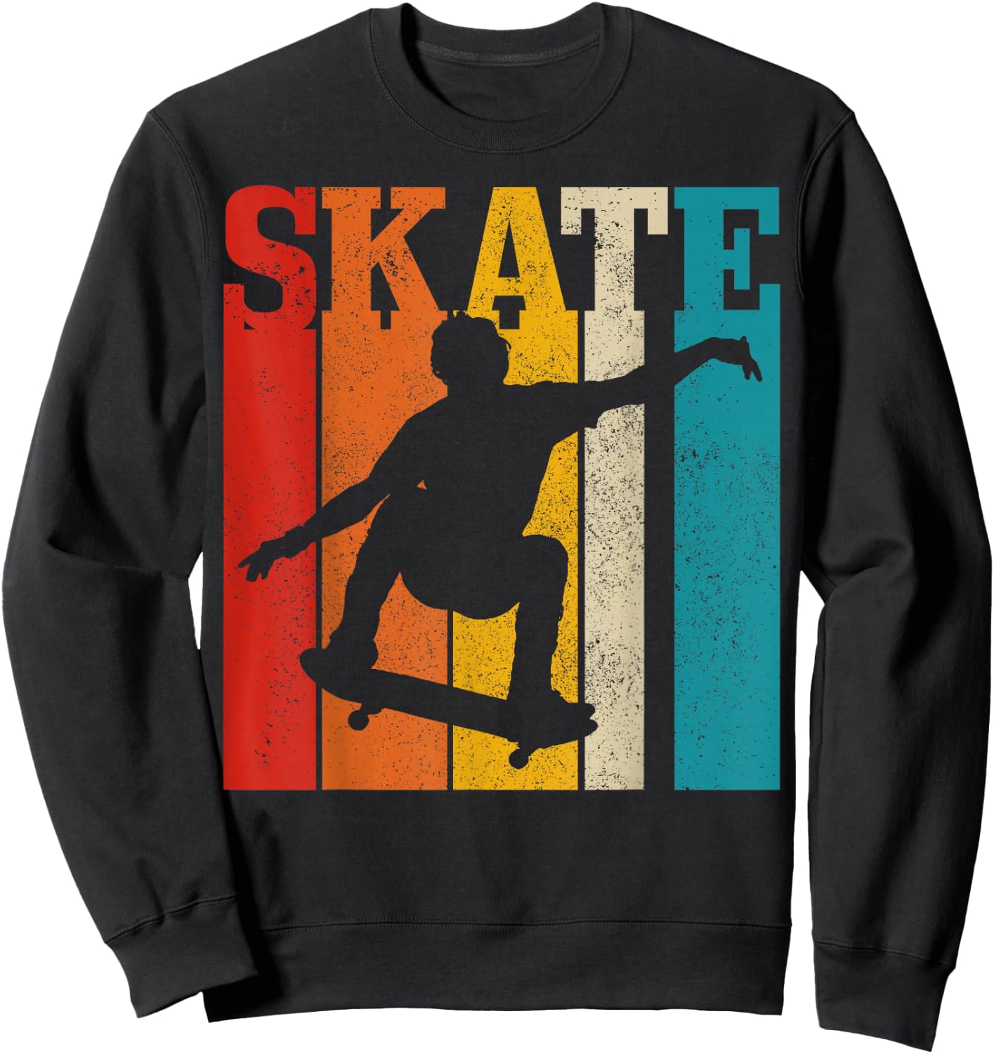 Skateboard Vintage Skating Skater Gift Sweatshirt - Sweatshirt | Black