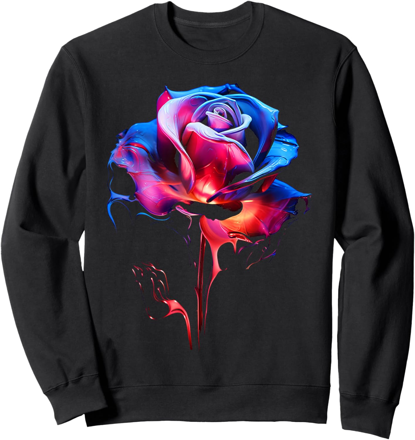 @rtY Rose Lover Artwork Grafik Flower Art Rose Sweatshirt - Sweatshirt | Black