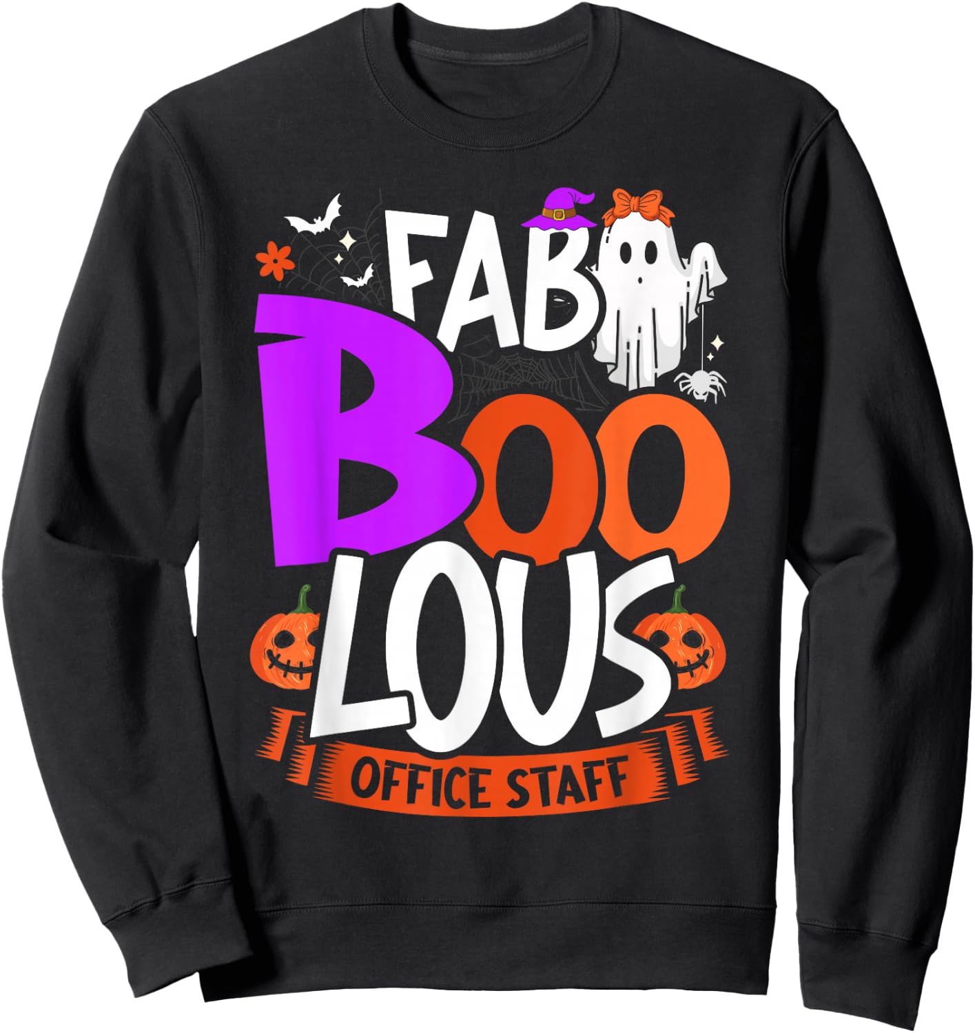Fab Boo Lous Office Staff Funny Halloween Costume Sweatshirt - Sweatshirt | Black