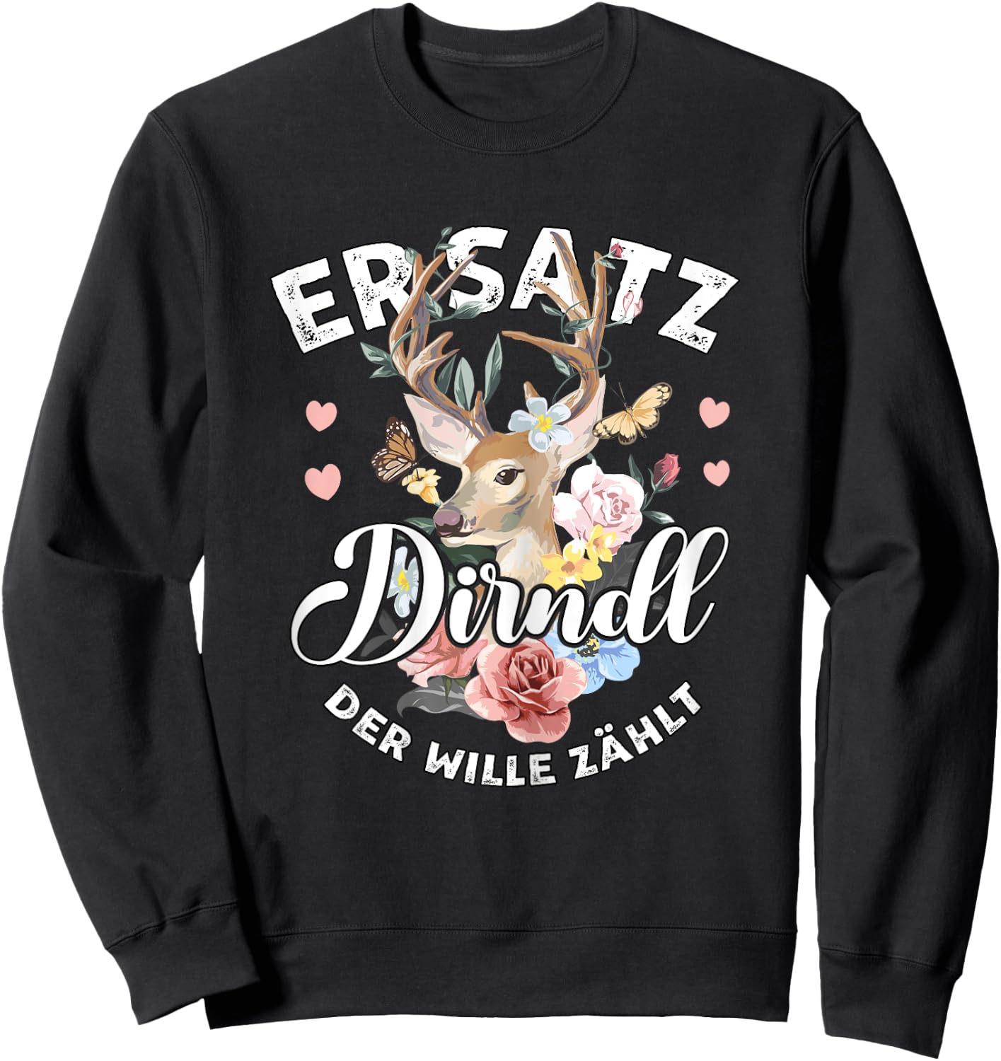 Lustiges Trachtenshirts Damen & Mädchen Dirndl Trachtenshirt Damen Dirndl Passend für Oktoberfest , Schwarz, Kurzarm Sweatshirt - Sweatshirt | Black
