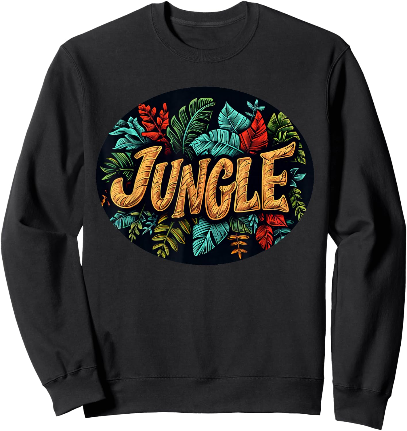 Amazing Jungle Graphic for a Unique Style Sweatshirt - Sweatshirt | Black