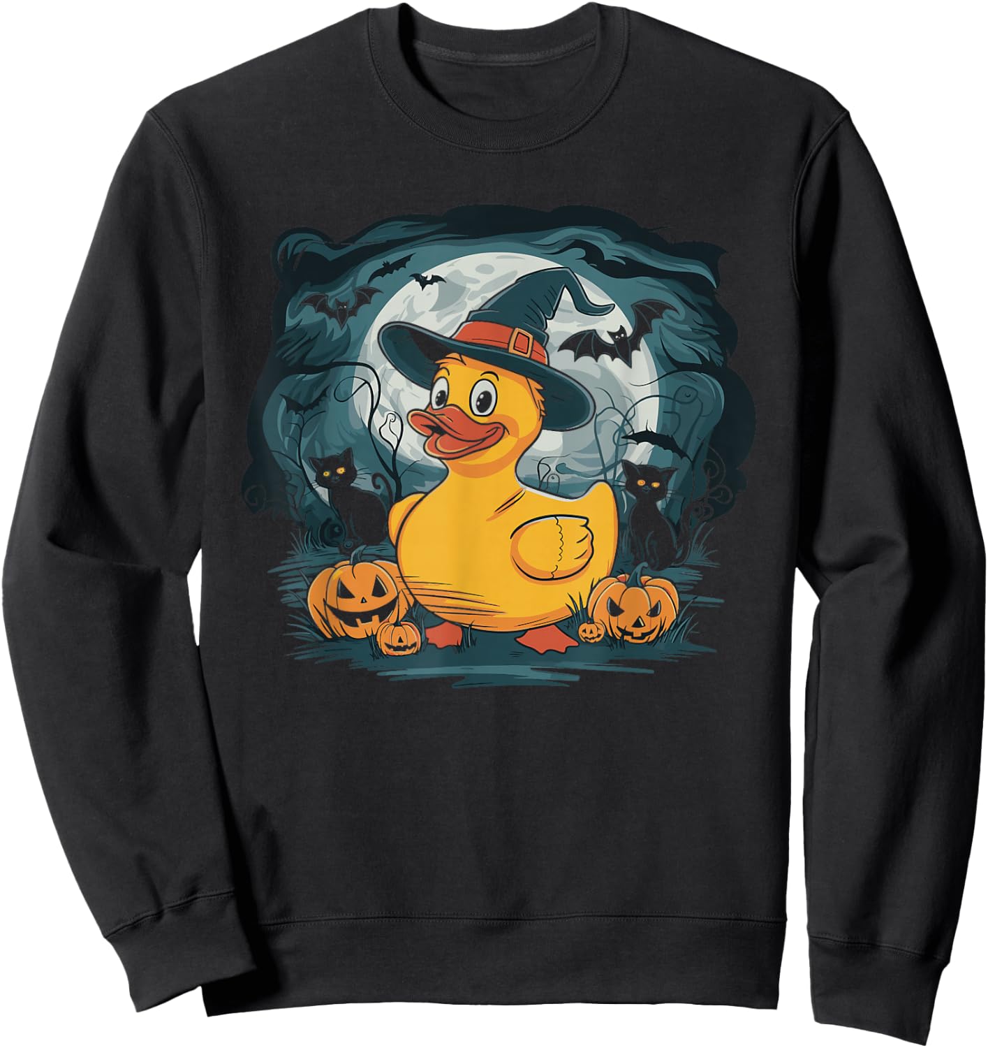 Rubber Duck Witch Rubber Duckie Costume Party Sweatshirt - Sweatshirt | Black