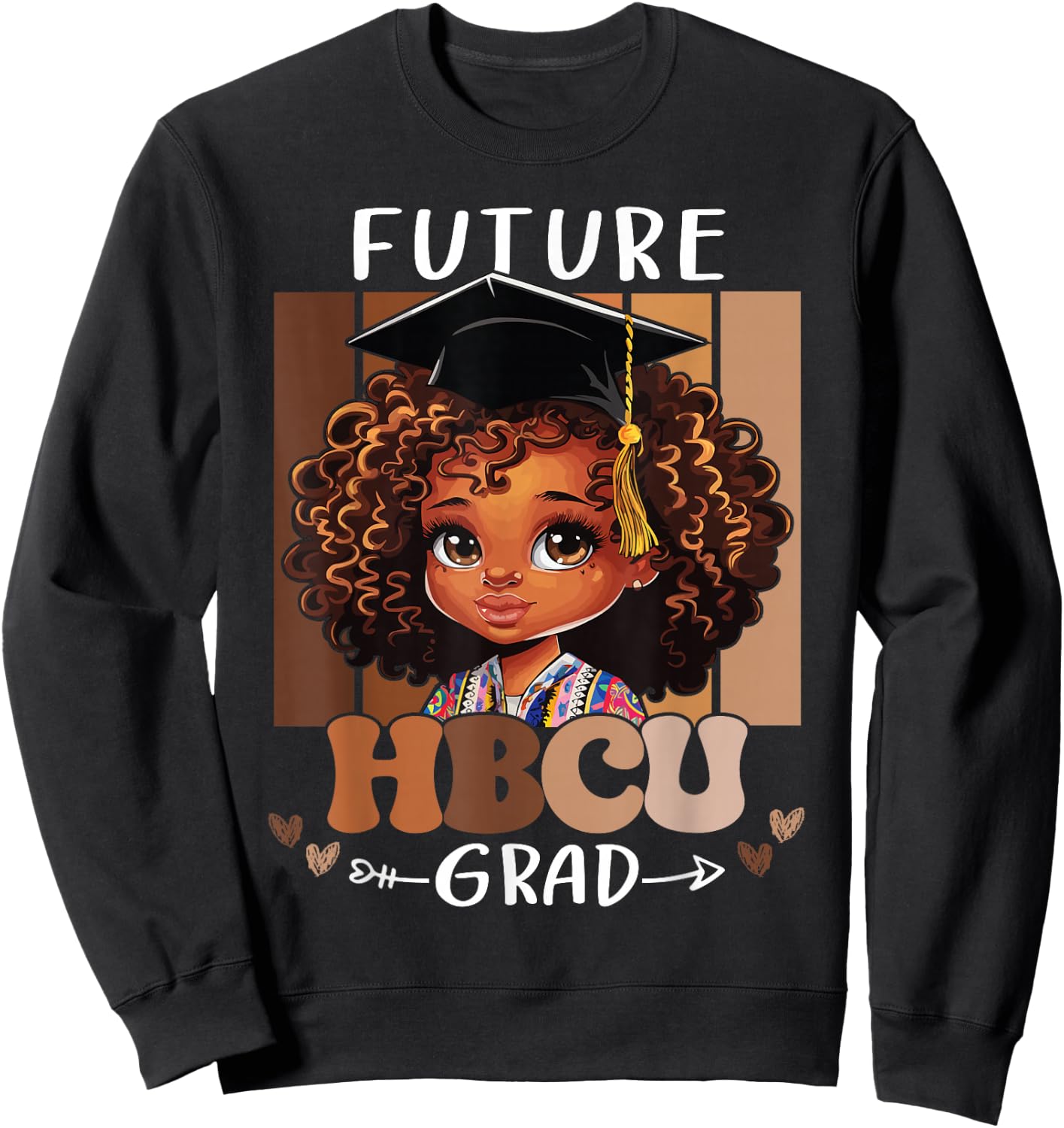 Future HBCU Grad kids Black Girl Afro Black History Month Sweatshirt - Sweatshirt | Black