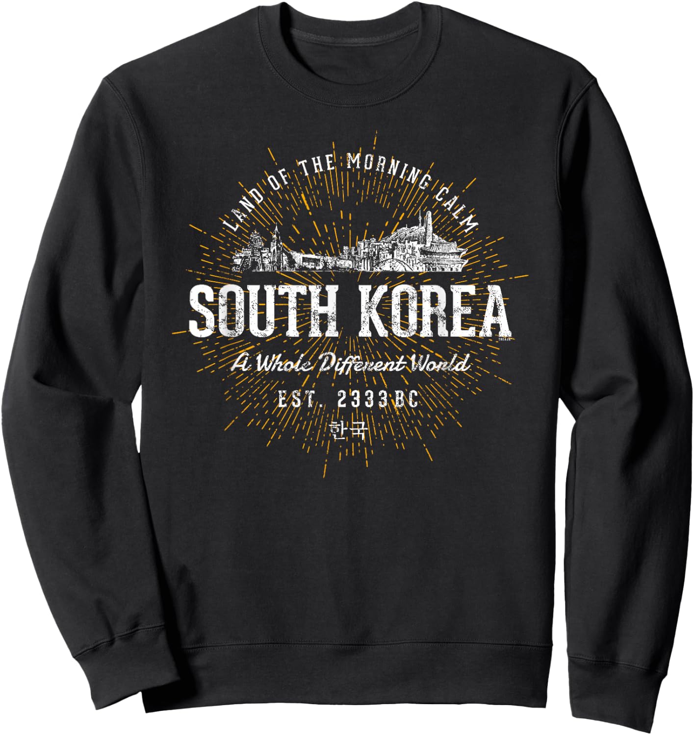 Vintage Stil Retro Südkorea Sweatshirt - Sweatshirt | Black