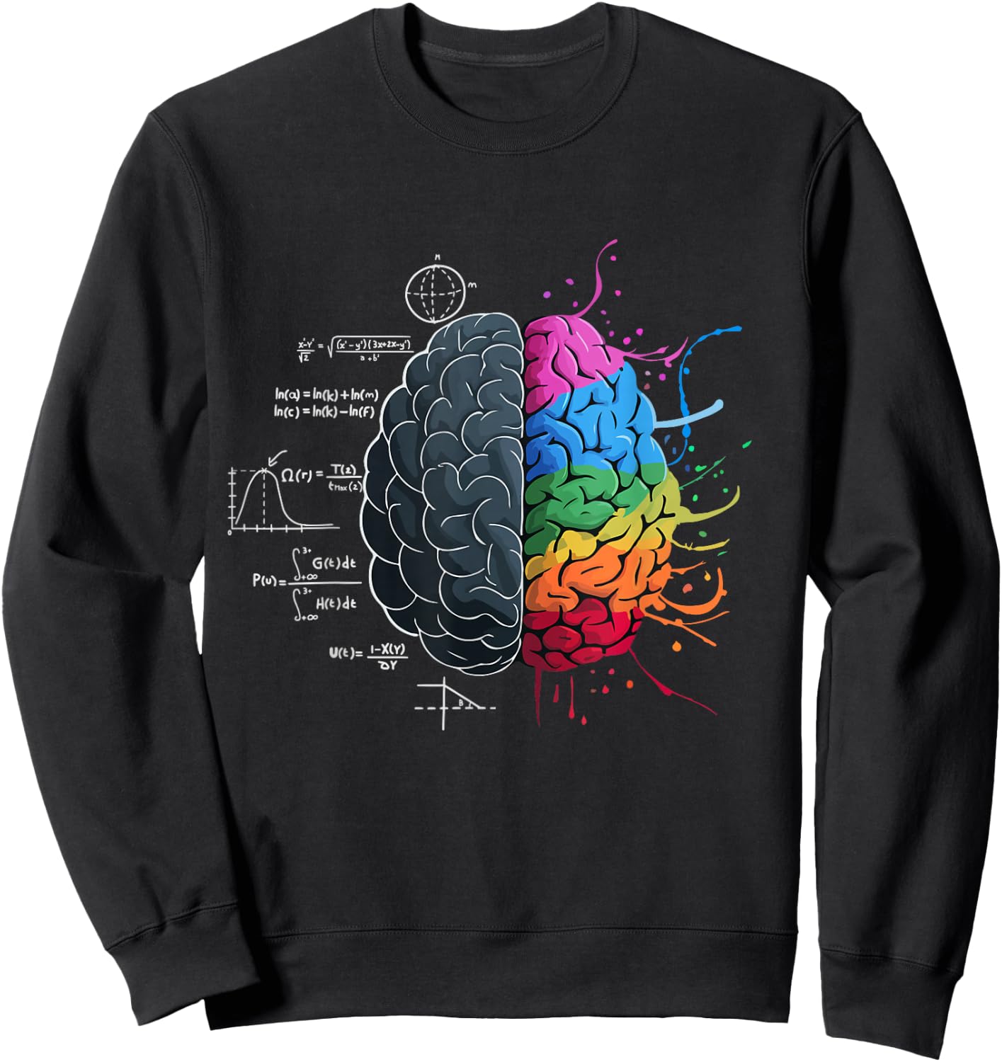 Balanced Brain: Logic Meets Art , Black, S Sweatshirt - Sweatshirt | Black