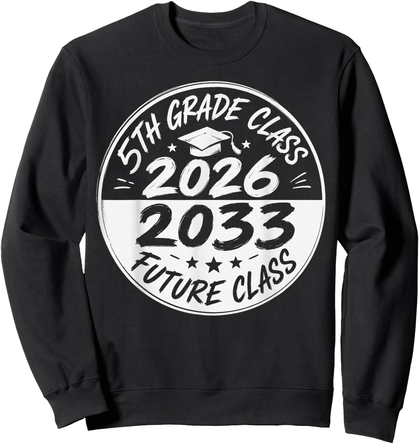 Retro Future Class of 2033 5th Grade Graduation Boy Girl Sweatshirt - Sweatshirt | Black