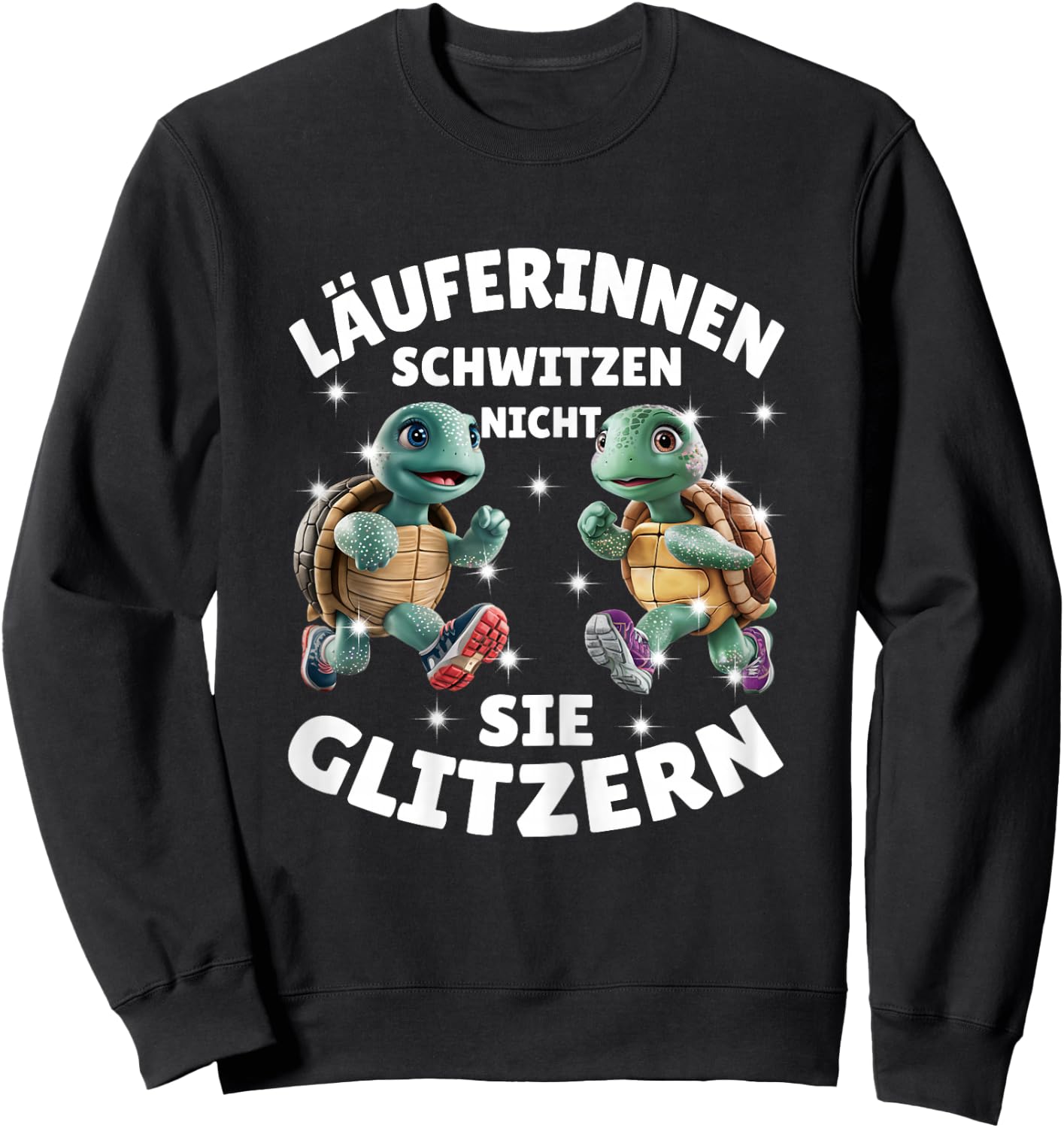 Laufen Joggen Lustig Läuferin Spruch Schildkröten Fitness Sweatshirt - Sweatshirt | Black