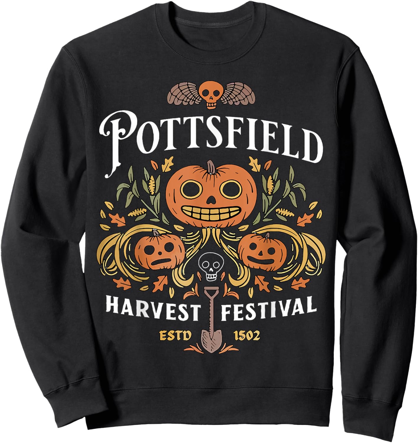Funny Pottsfield Harvest Festival Shirt - Adult Halloween - Black - Small - Short Sleeve - - Regular Fit - Modern Style - Appliqued Bow Design - Casual - Machine Wash Sweatshirt - Sweatshirt | Black