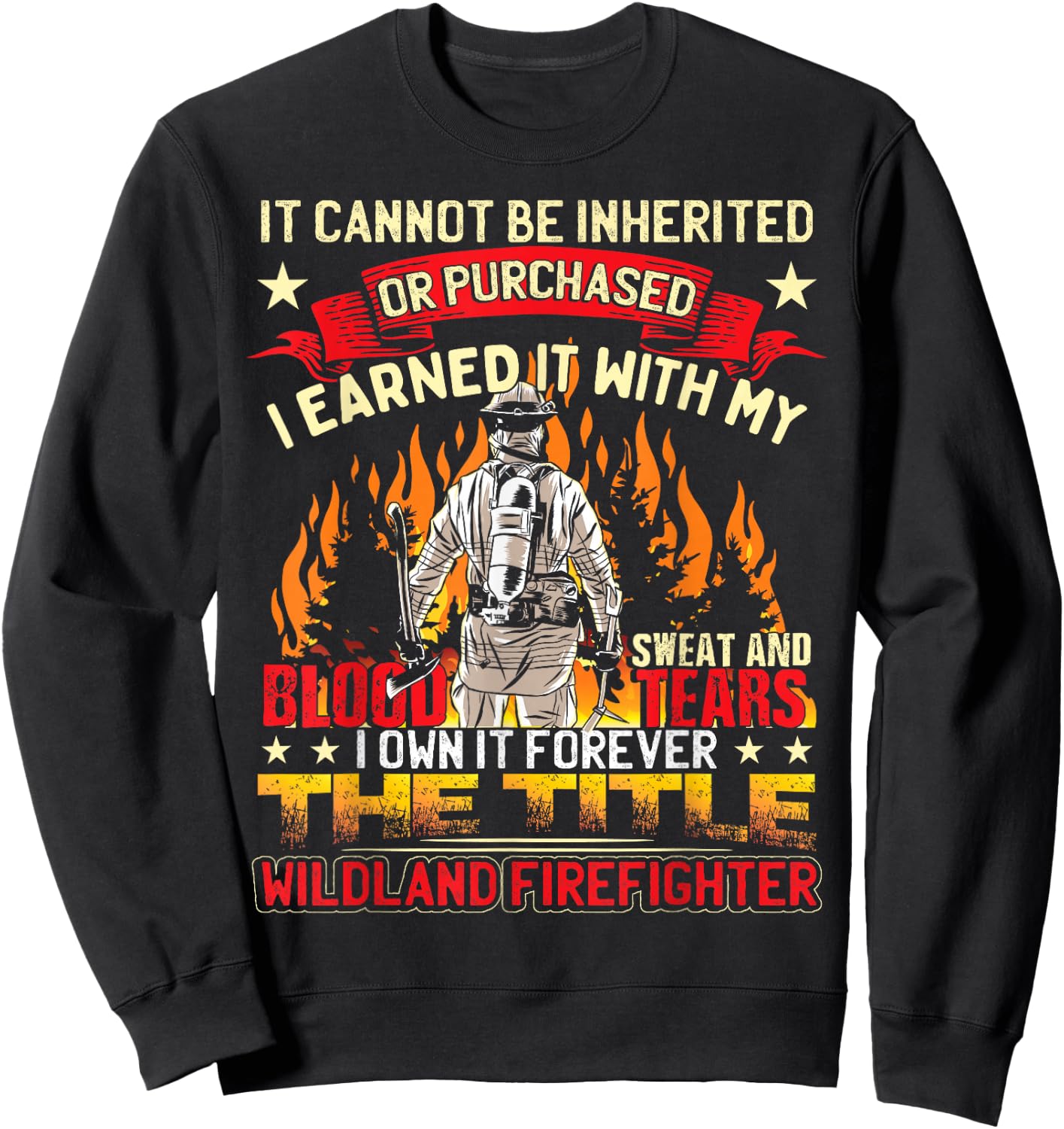 Wildland Firefighter Gear -Adults Black Wildland Firefighter Sweatshirt - Sweatshirt | Black