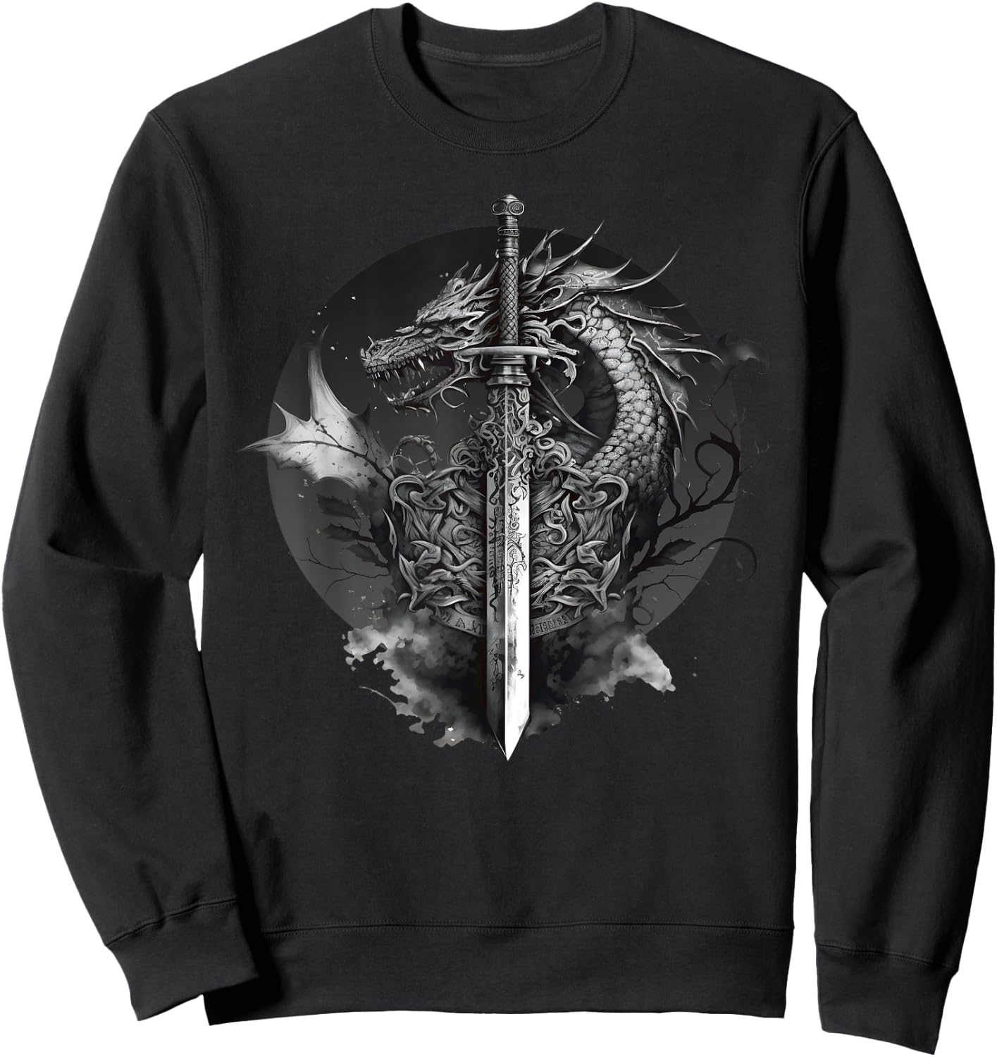 Dragon Sword Medieval Ren Faire Renaissance Faire Sweatshirt - Sweatshirt | Black