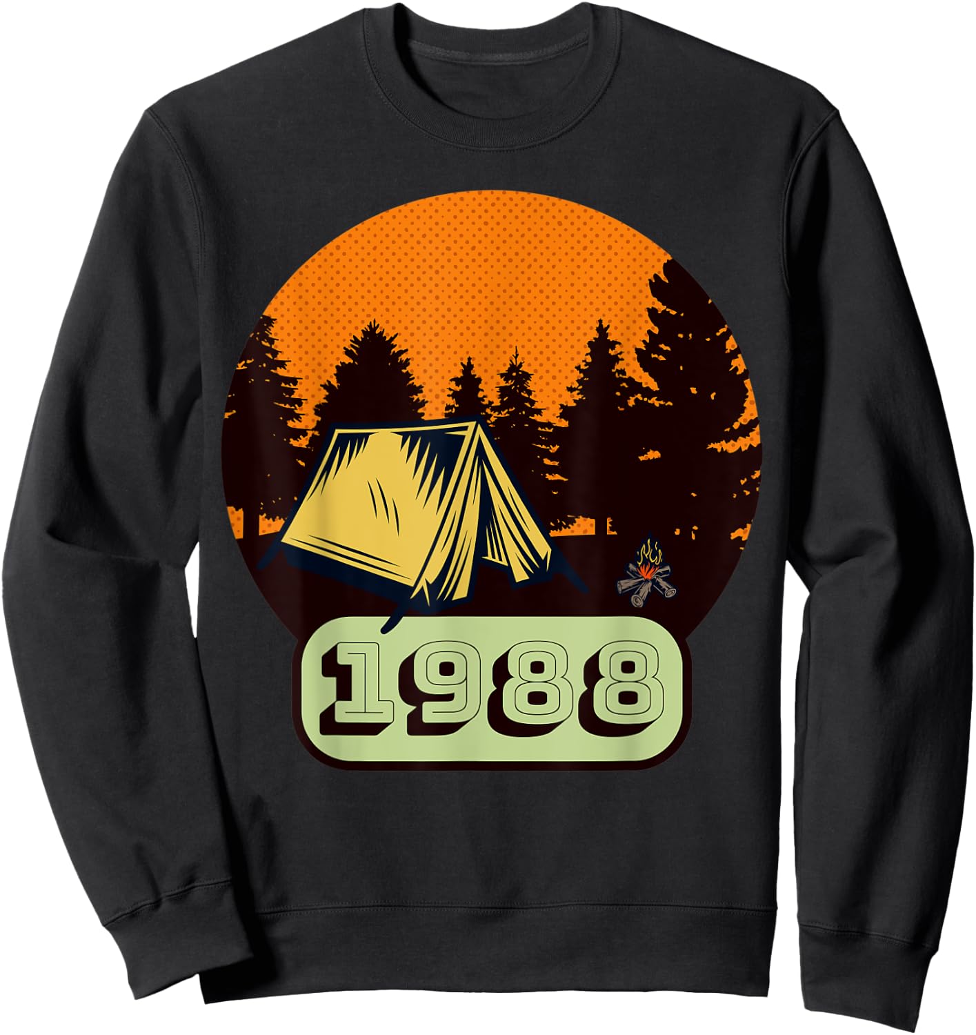 Vintage 1988 Birthday Camping Hiking Sweatshirt - Sweatshirt | Black