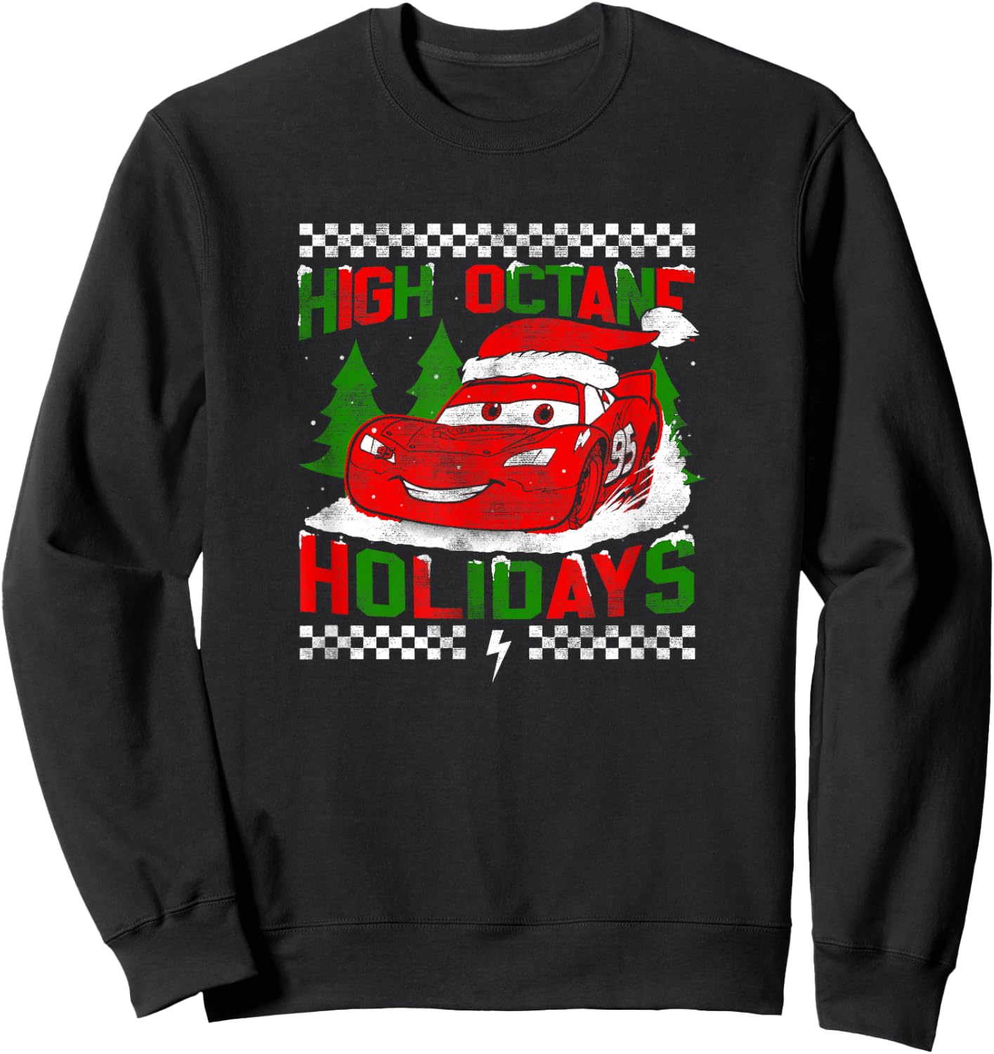 Disney Pixar Christmas Cars Lightning High Octane Holidays Sweatshirt - Sweatshirt | Black