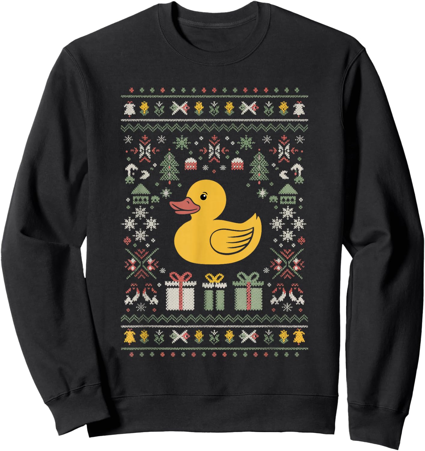 Rubber Duck Ugly Christmas Sweatshirt - Sweatshirt | Black