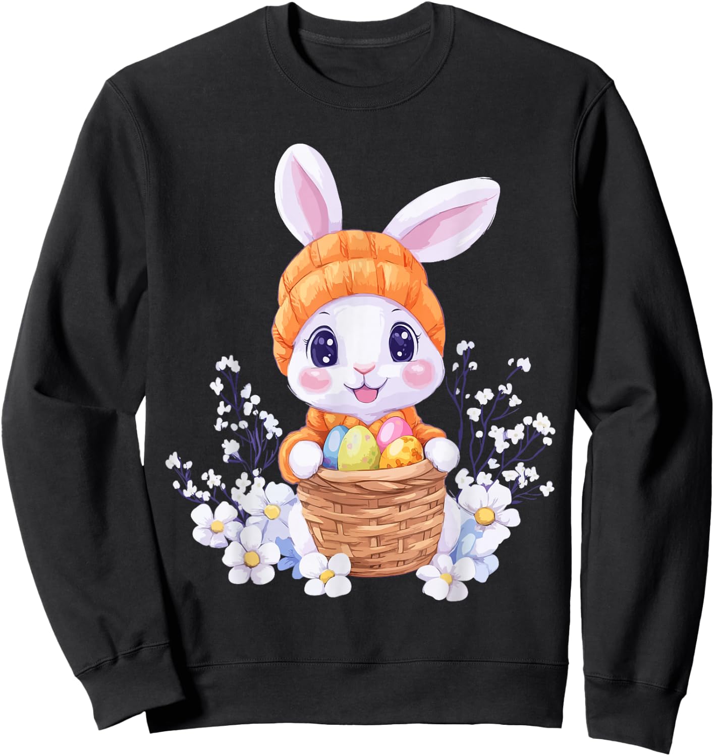Easter Rabbit Costume Kids Girls Boys Decor Easter Bunny Sweatshirt - Sweatshirt | Black