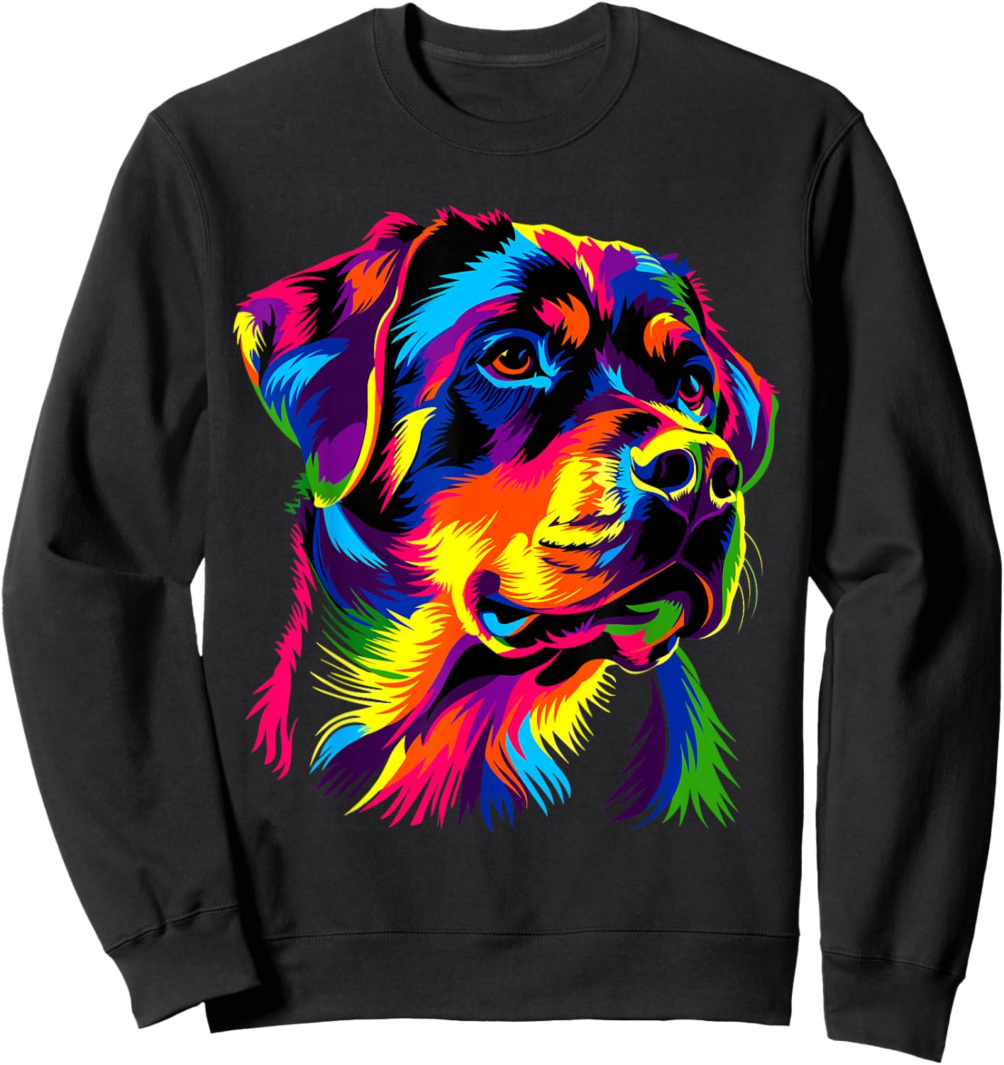 Rottweiler Hund Bunte Farben Pop Art Hunde Stolz Rottweiler Sweatshirt - Sweatshirt | Black