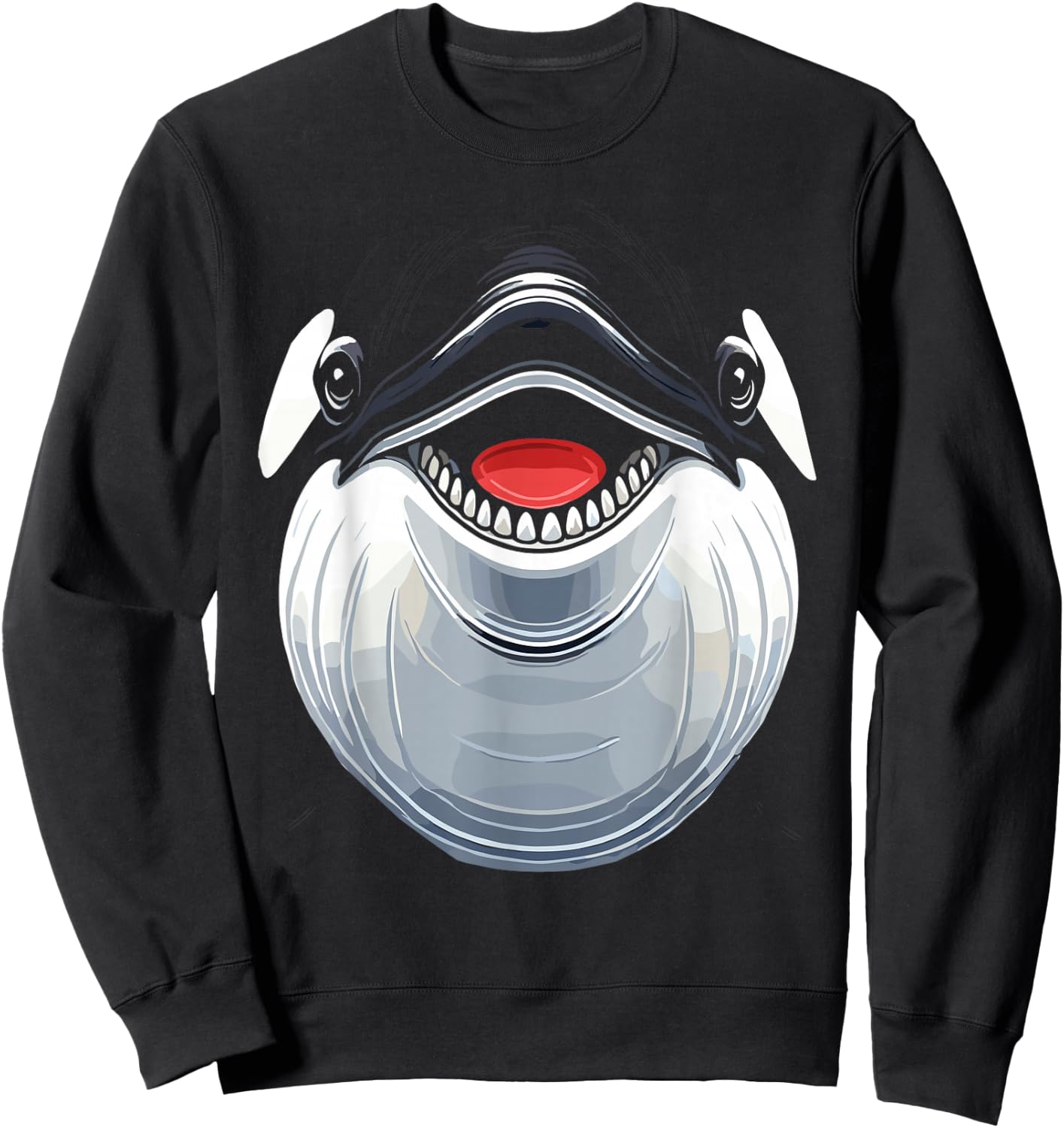 Funny Orca Whale Costume, Funny Orca Whale Face Costume , black Sweatshirt - Sweatshirt | Black