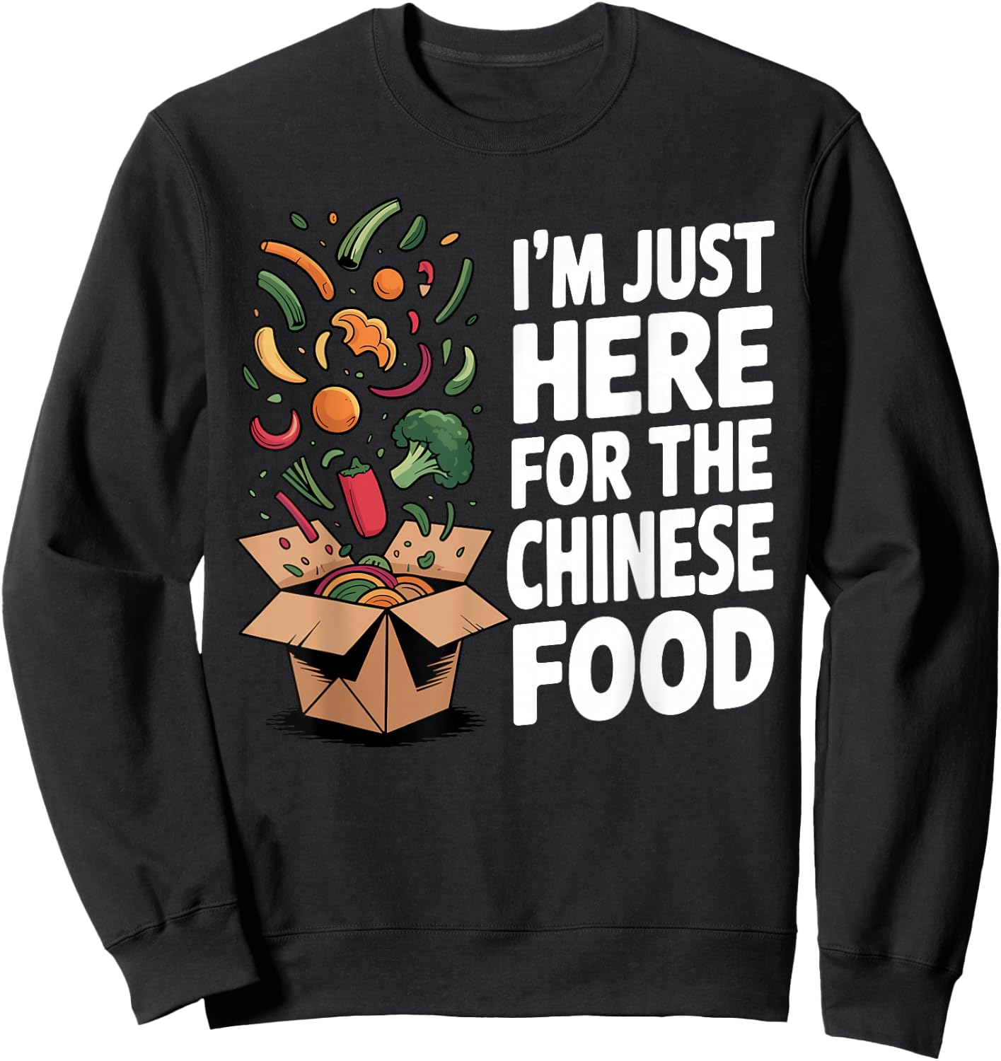 Funny Chinese Food Art Women Chinese Food Takeout Sweatshirt - Sweatshirt | Black