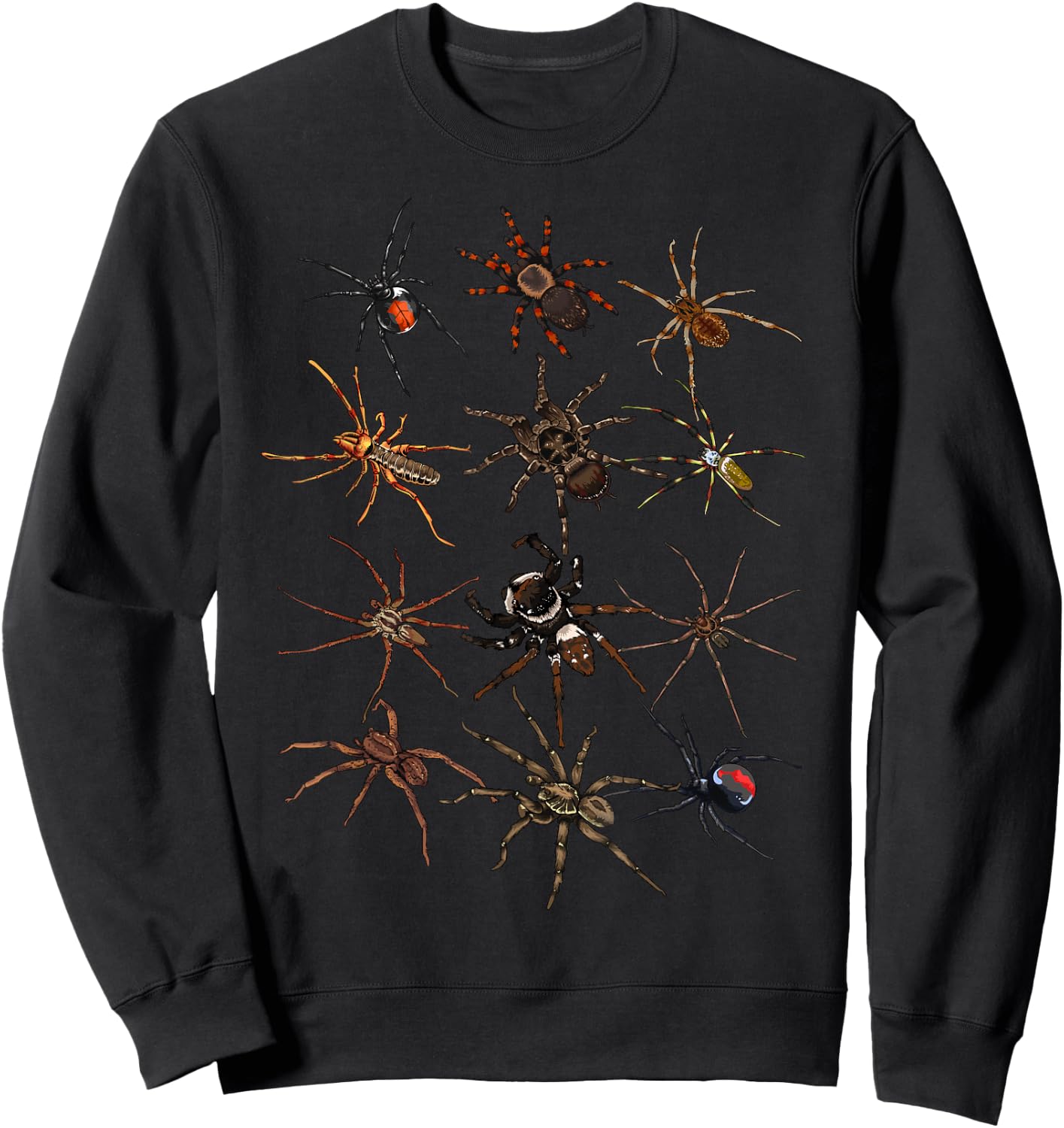 Cool Spider Women Arachnid Spooky Scary Halloween Sweatshirt - Sweatshirt | Black
