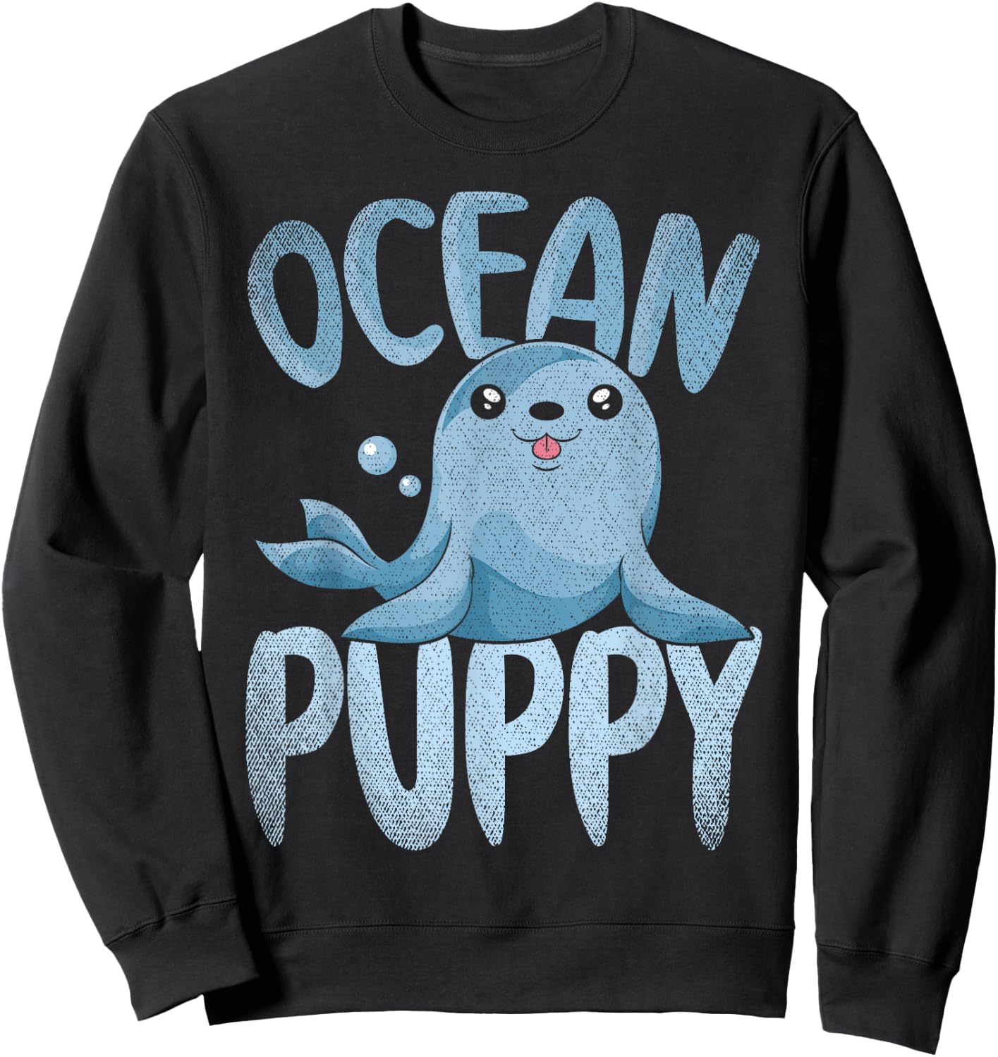 Ocean Puppy Seal Lover Zoo Animal Cute Sea Lion Sweatshirt - Sweatshirt | Black