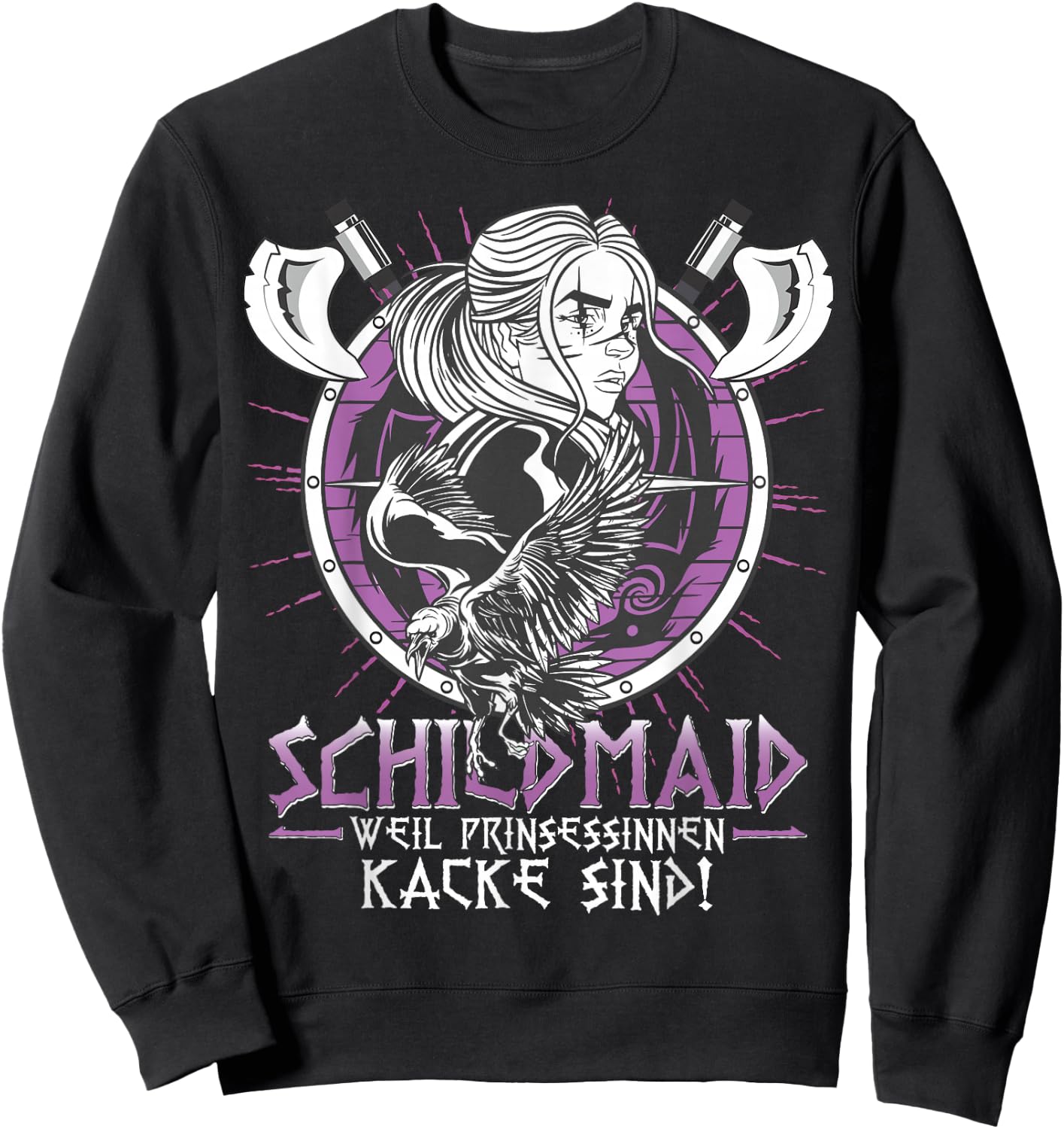 Ich bin eine Schildmaid Nordic Mythology Women's Viking , black Sweatshirt - Sweatshirt | Black