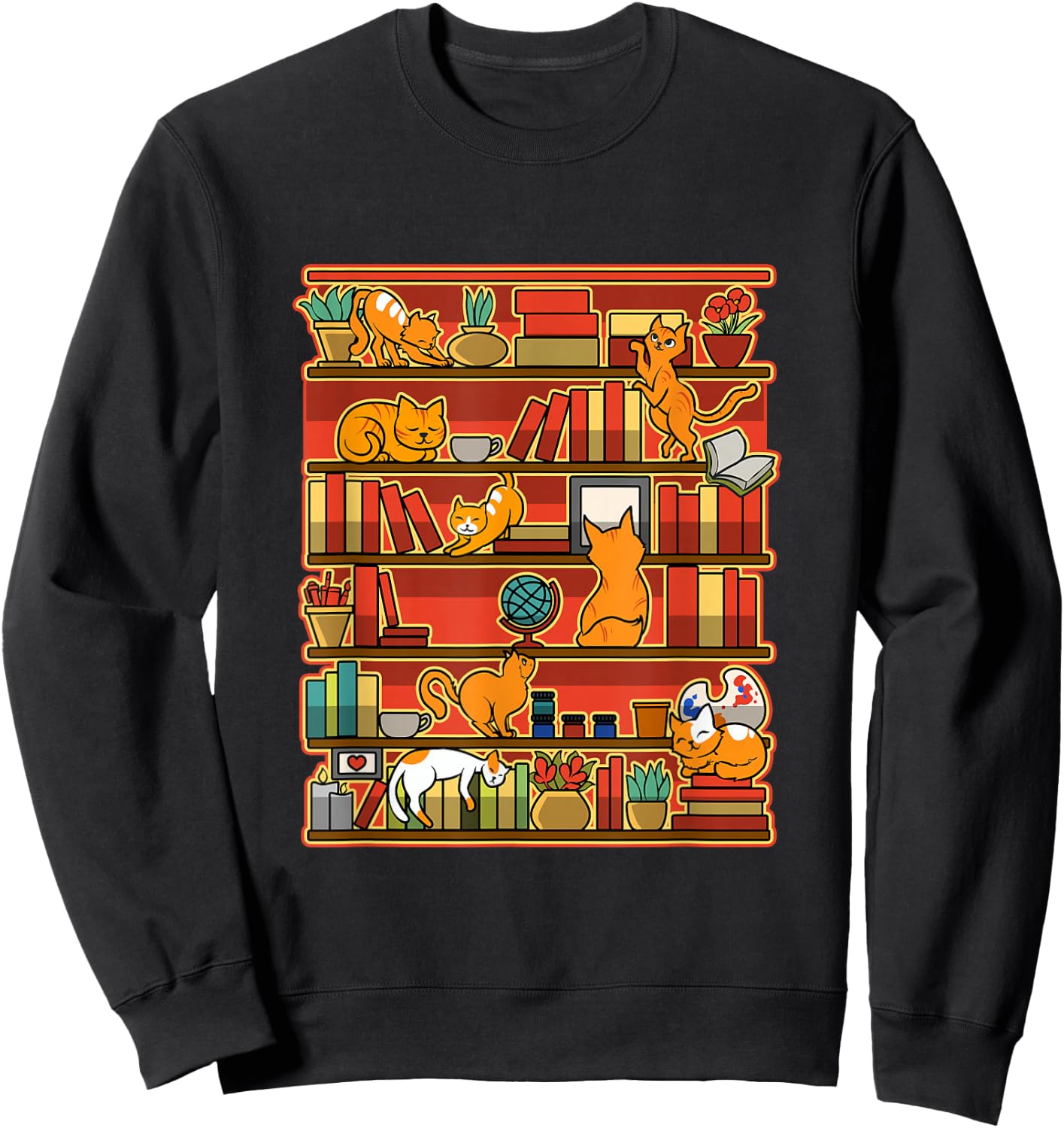 Kittens, Cats, Art, Library and Books Funny Gift Sweatshirt - Sweatshirt | Black