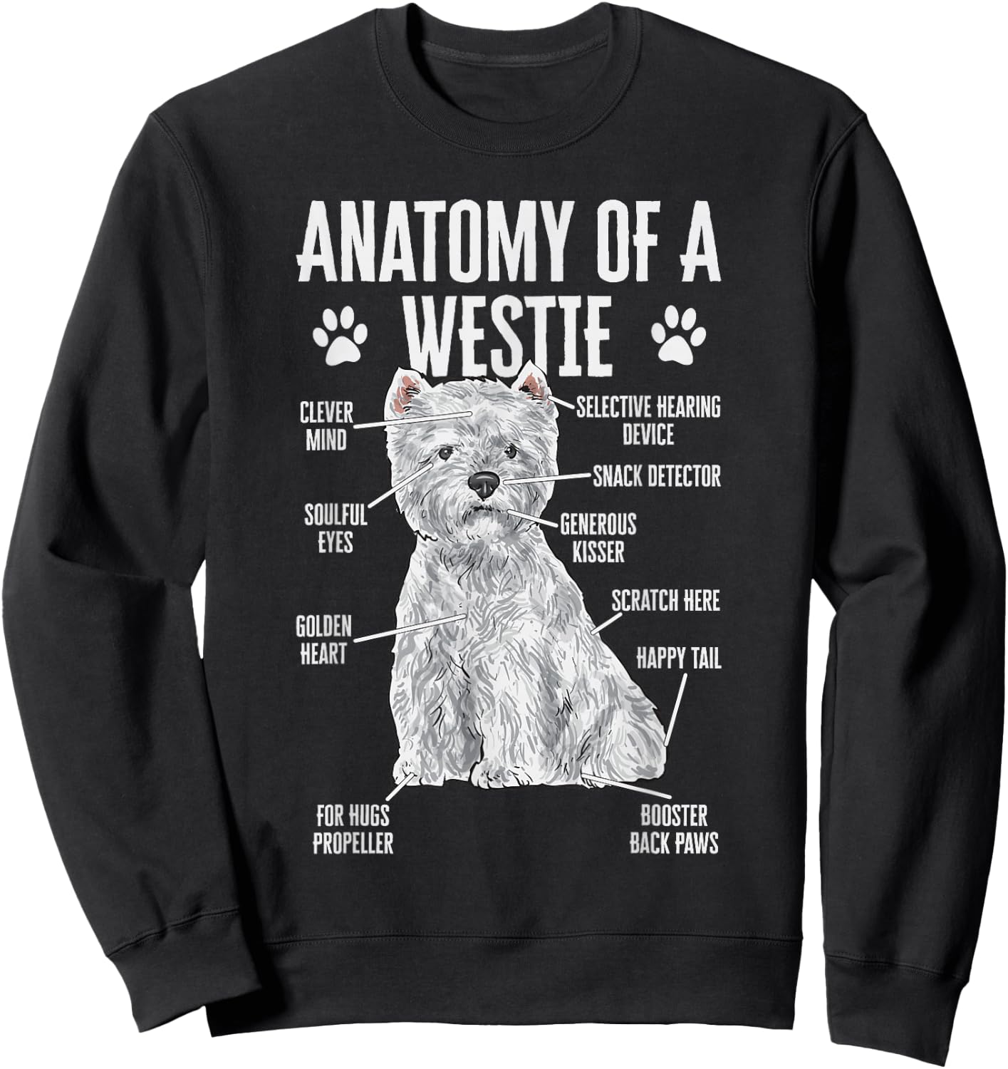 Westie Dog West Highland White Terrier Sweatshirt - Sweatshirt | Black