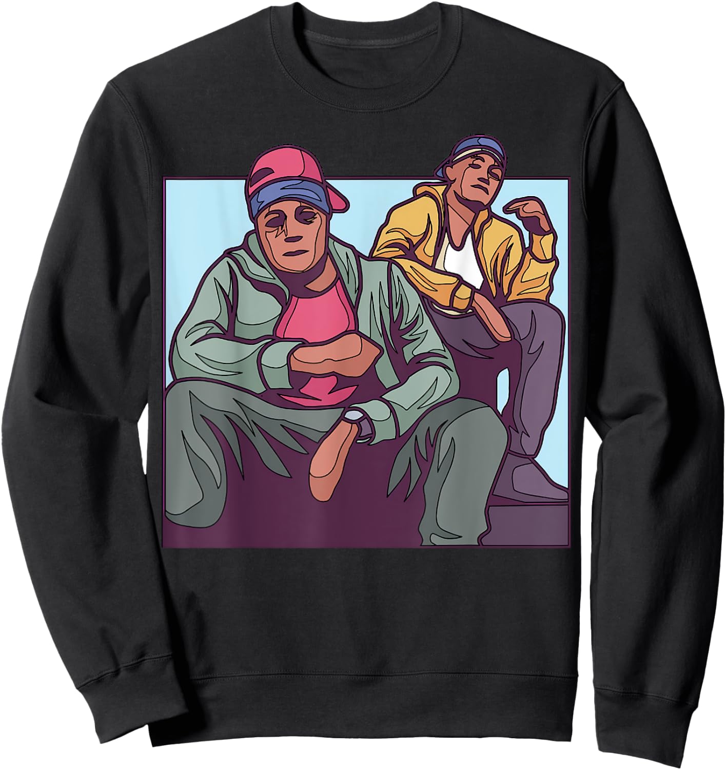 Cartoon Characters In Casual Wear For Adults Sweatshirt - Sweatshirt | Black