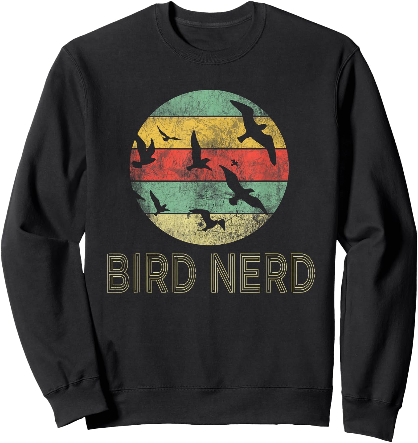 Retro Birding Bird Watching Nerd | Funny Bird Watcher Sweatshirt - Sweatshirt | Black