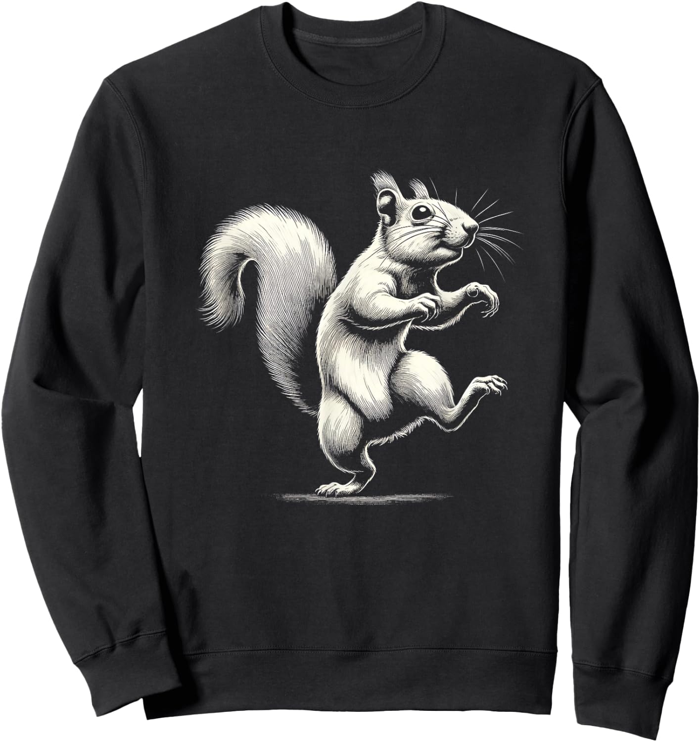 Dancing Squirrel Funny Graphic Design Sweatshirt - Sweatshirt | Black