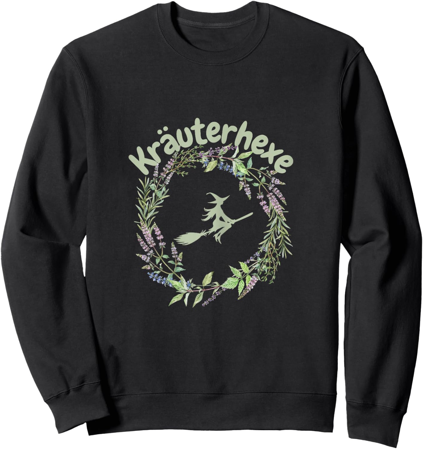 Herbal Witch Melissa Lavender Forest Flowers Herbs Witch Women's , black Sweatshirt - Sweatshirt | Black