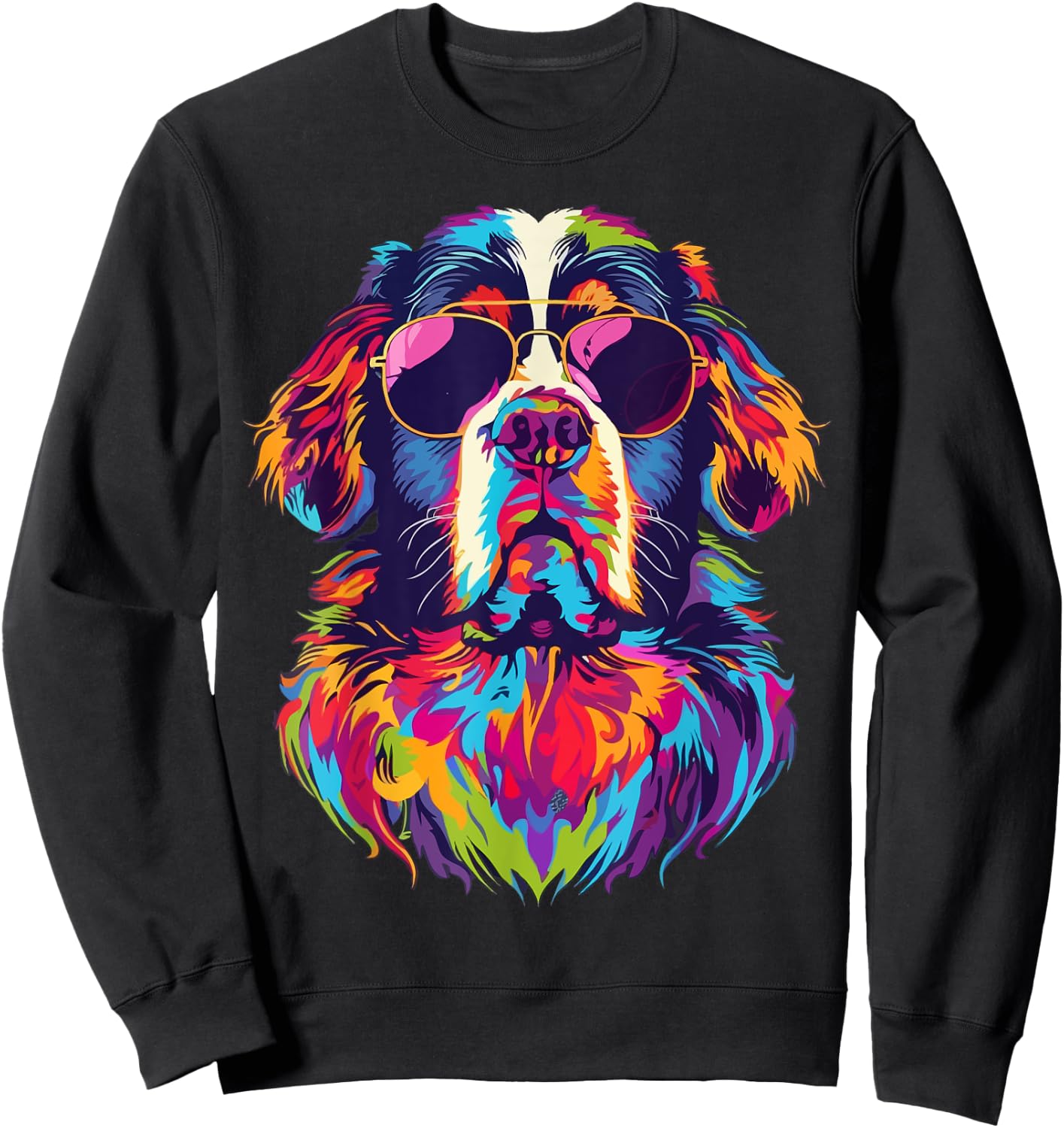 Saint Bernard Lovers Design Pop Art Funny St Bernard Dog Sweatshirt - Sweatshirt | Black