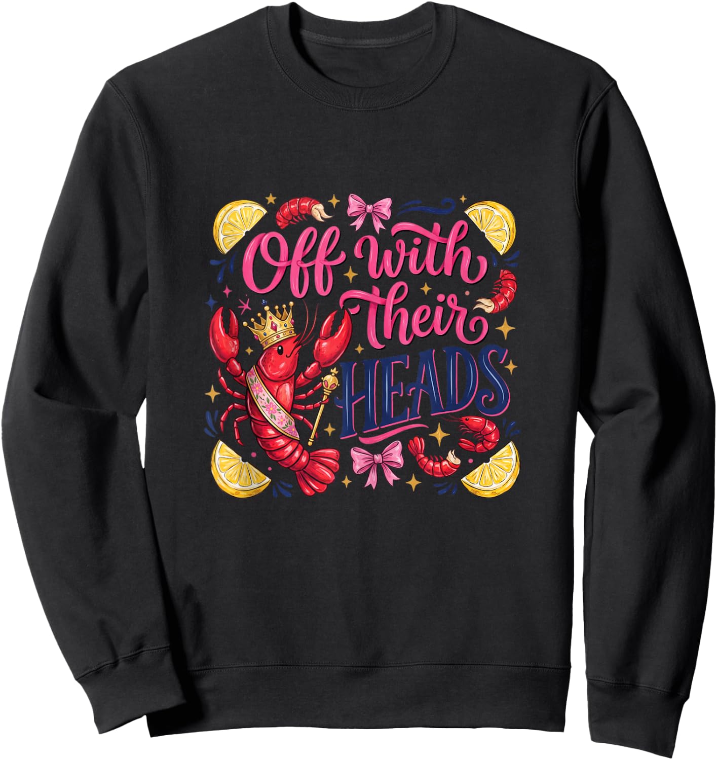 Funny Crawfish Boil Off with Their Heads Vintage Men Women Sweatshirt - Sweatshirt | Black