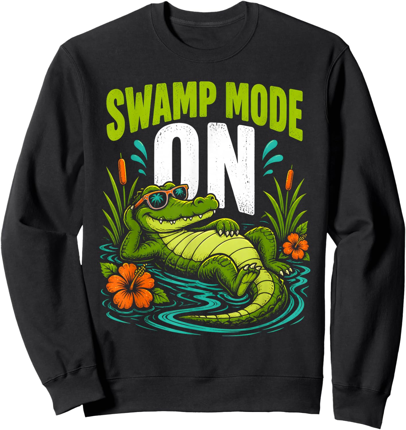 Swamp Mode On Aligator Bayou Spirit Sweatshirt - Sweatshirt | Black