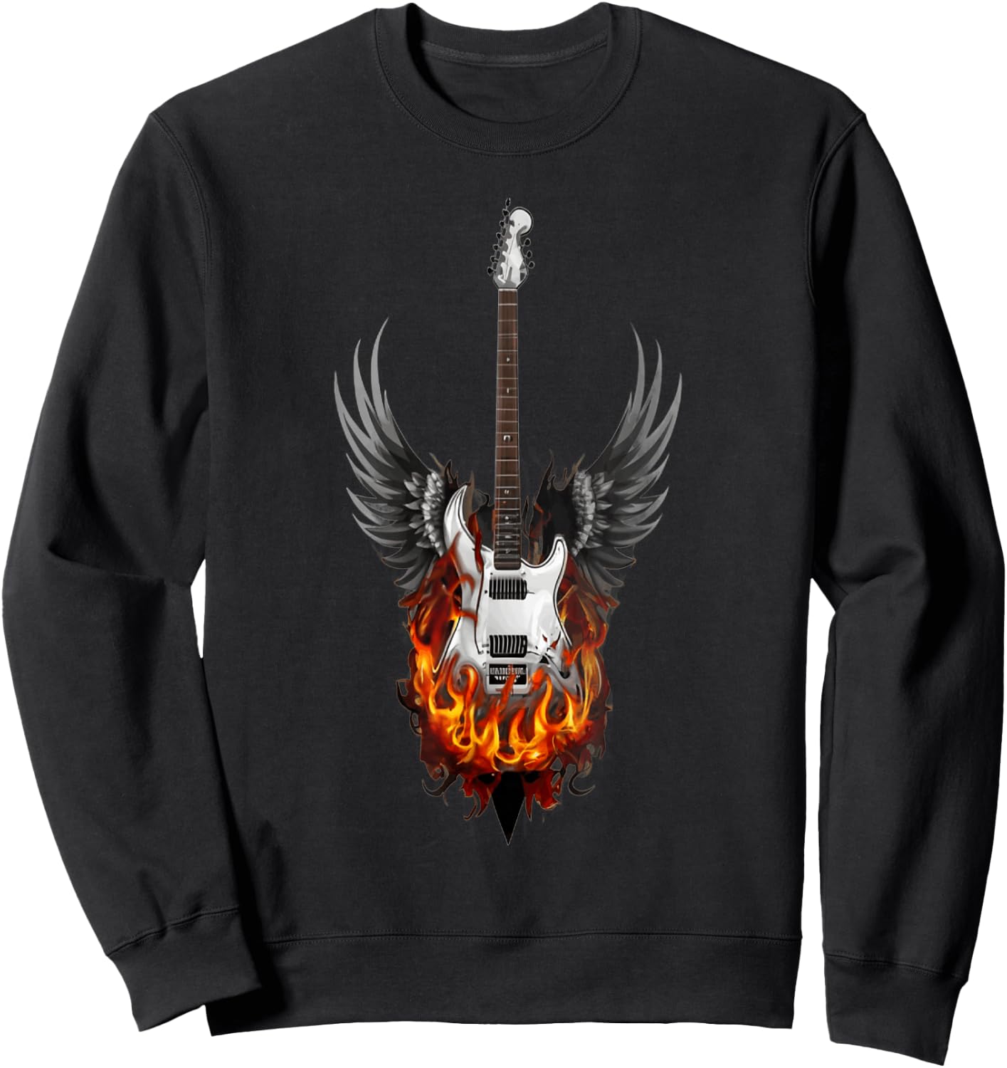 Guitare rock enflammé Sweatshirt - Sweatshirt | Black