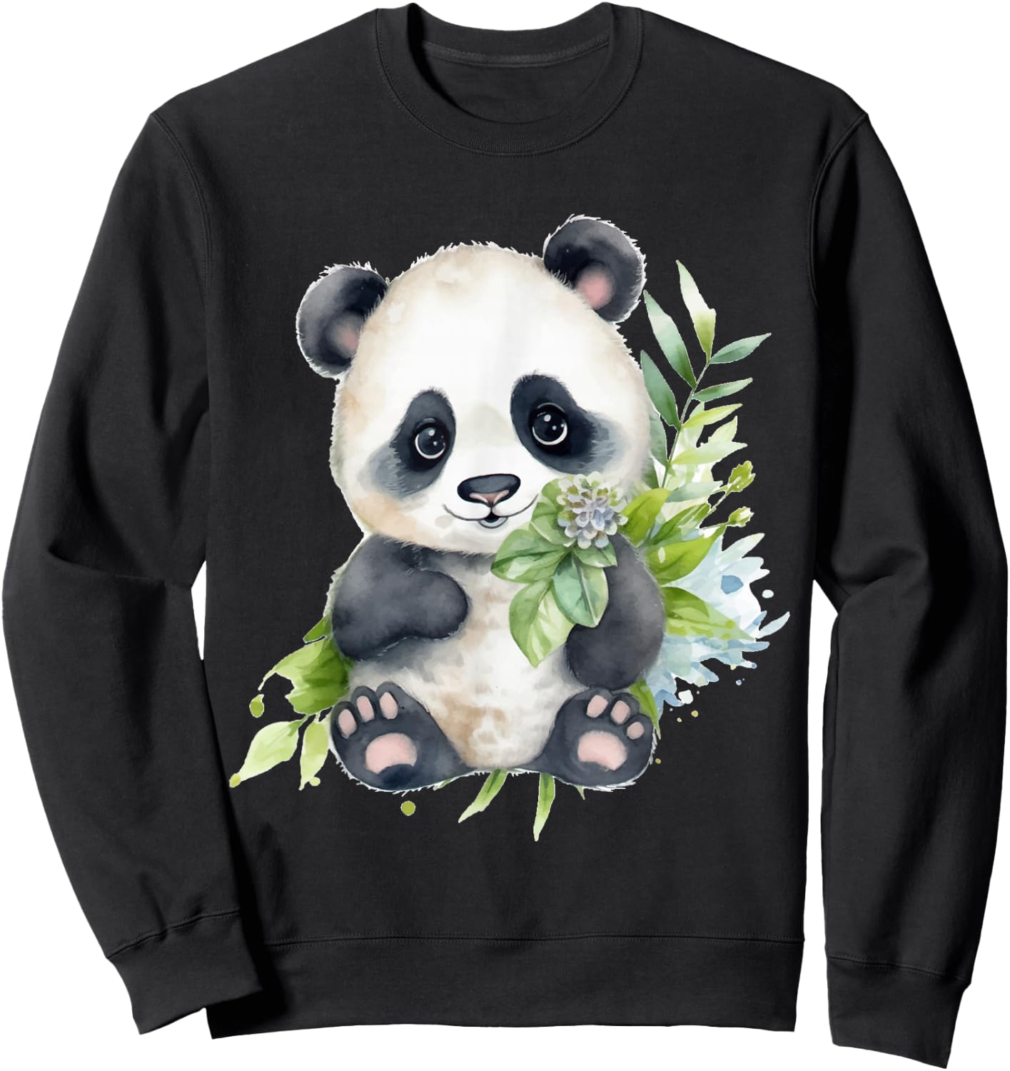 Watercolor Panda Sweatshirt - Sweatshirt | Black