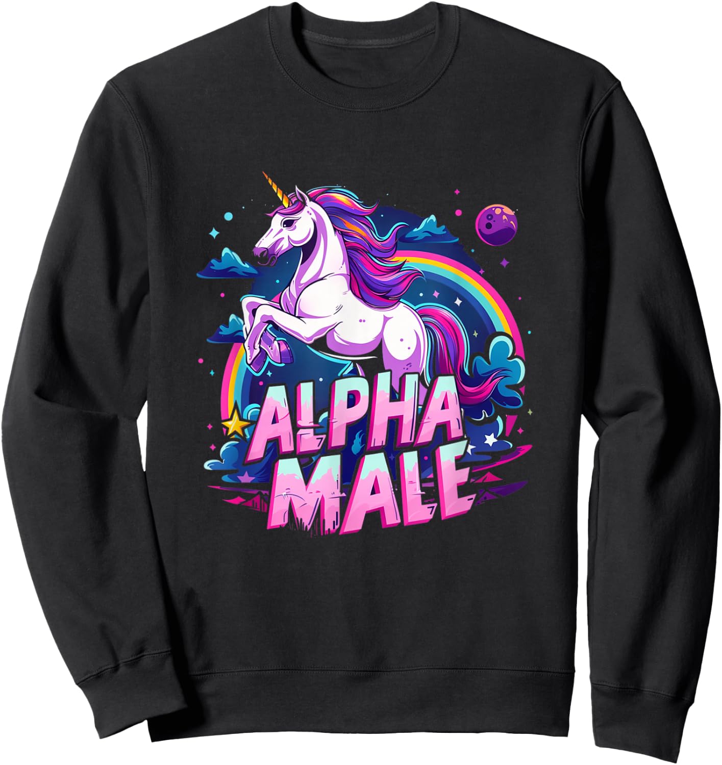 Alpha Male Unicorn Shirt - Alpha Male Unicorn Sweatshirt - Sweatshirt | Black