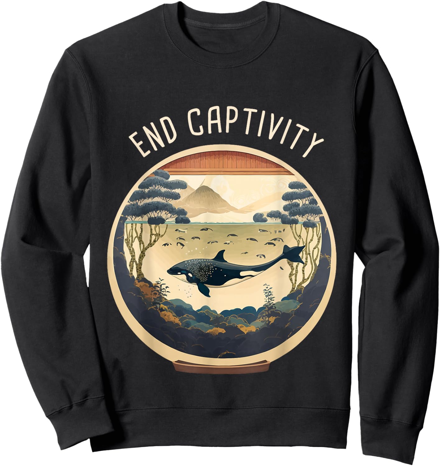 Orca End Captivity Free The Orcas Marine Protection Activist Sweatshirt - Sweatshirt | Black
