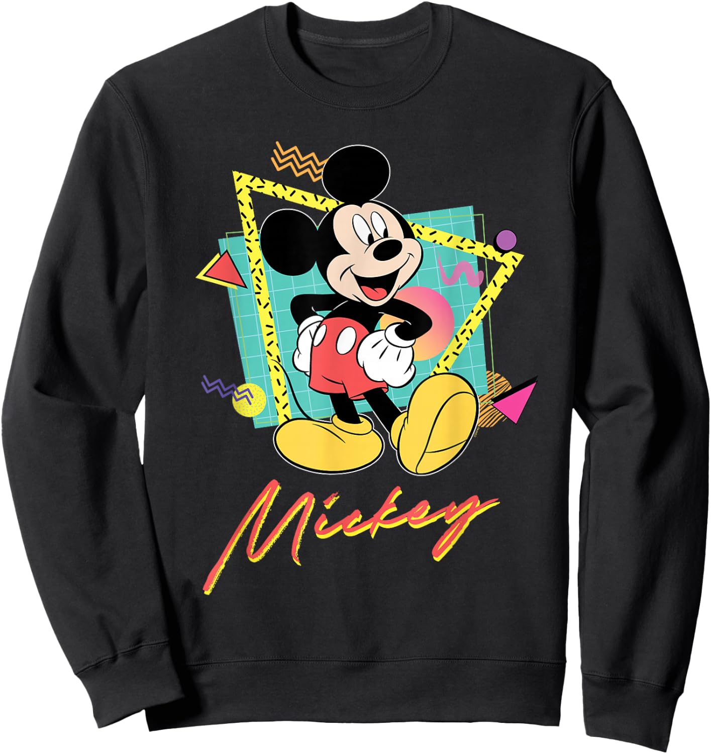 Disney Mickey Mouse Retro '90s Couples Matching Valentine's Day Sweatshirt - Sweatshirt | Black