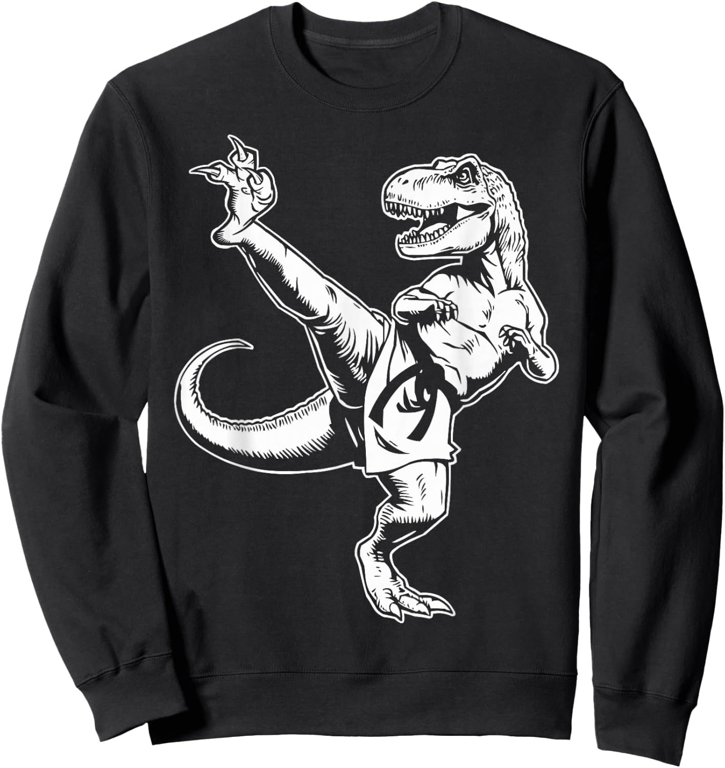 Taekwondo Dinosaur Martial Arts Kids Men Boys Karate Sweatshirt - Sweatshirt | Black