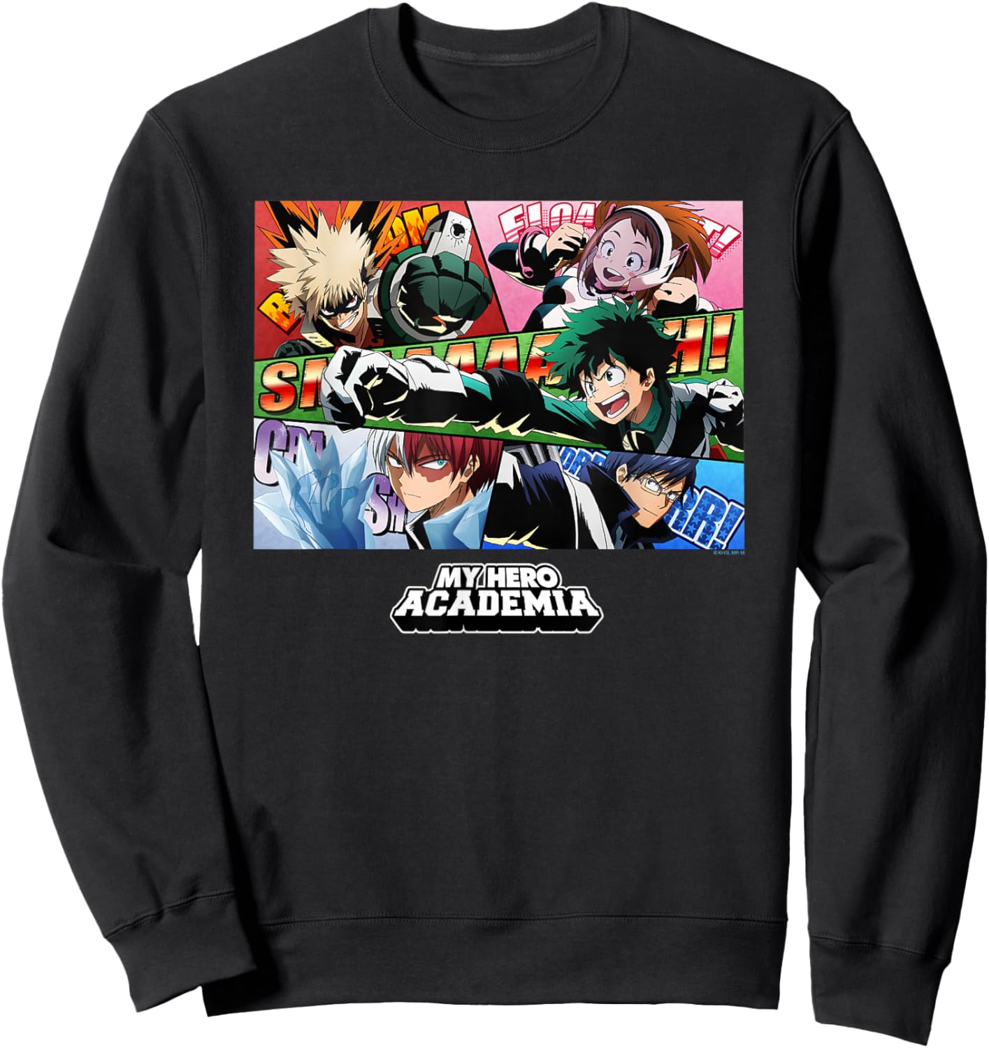 Ripple Junction x My Hero Academia Class 1-A Group Anime , Black, S Sweatshirt - Sweatshirt | Black